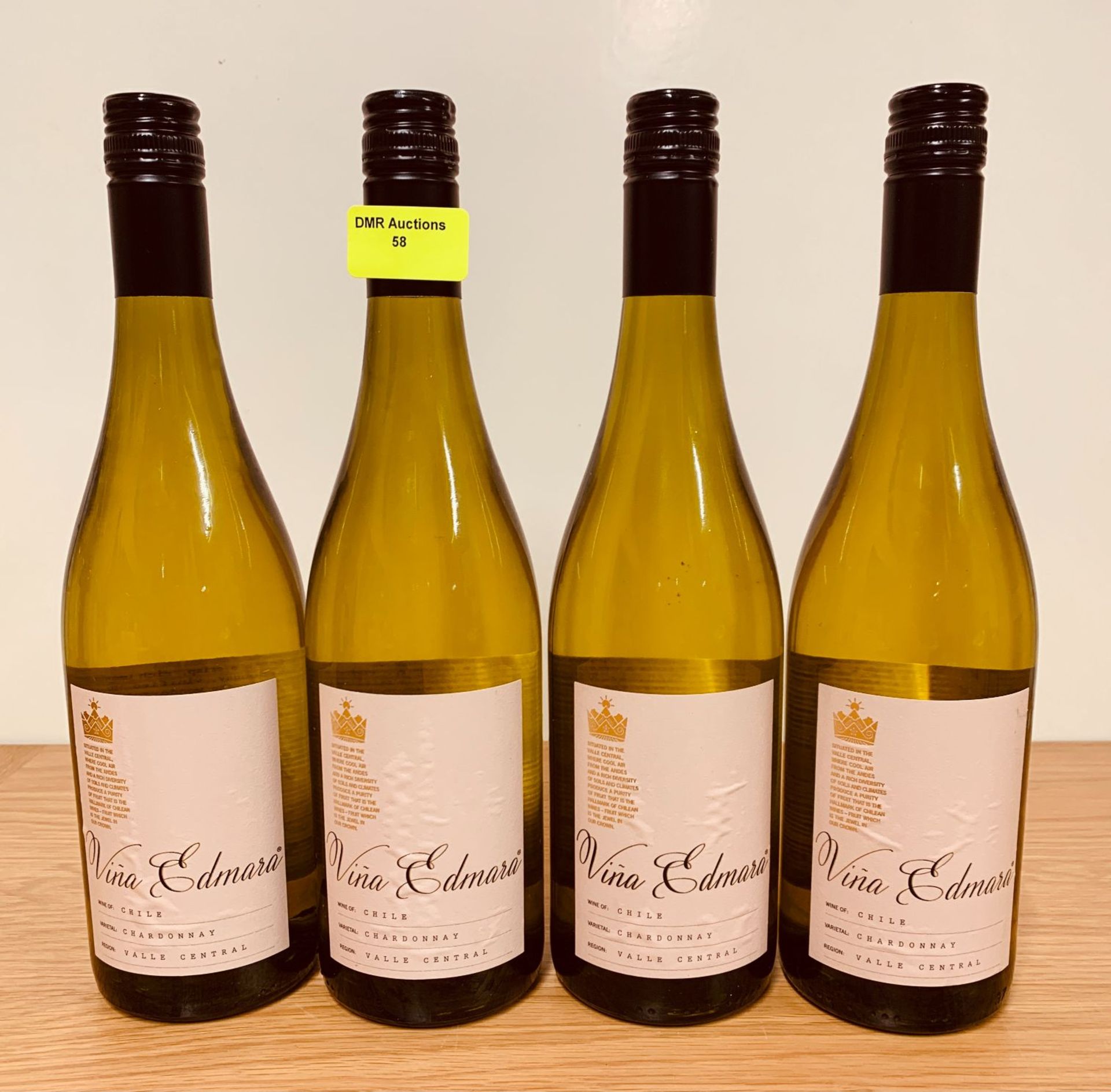 4 x VINA EDMARA CHILEAN CHARDONNAY 2018 750ML