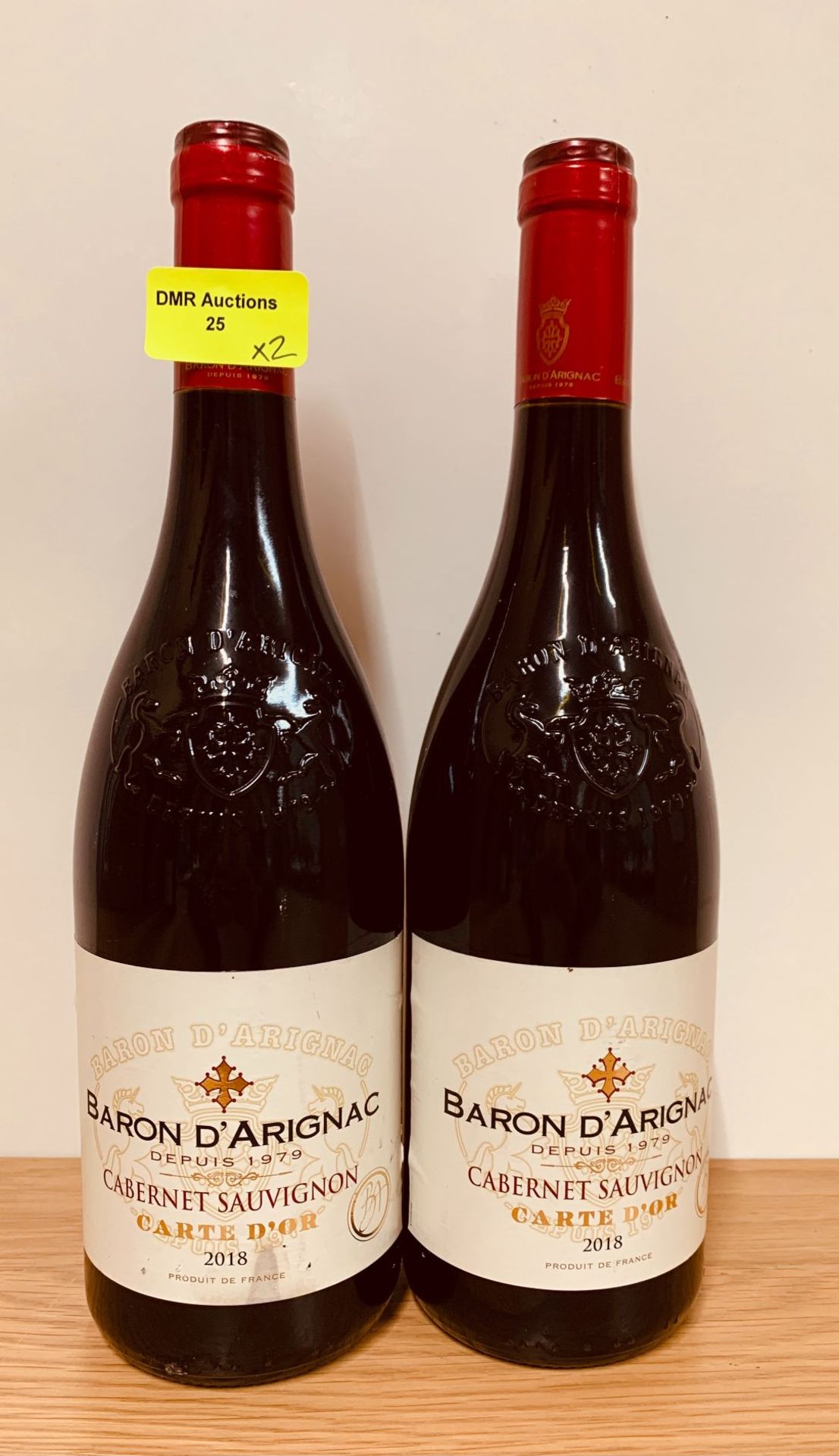 2 x BARON D'ARIGNAC CABERNET SAUVIGNON 75CL