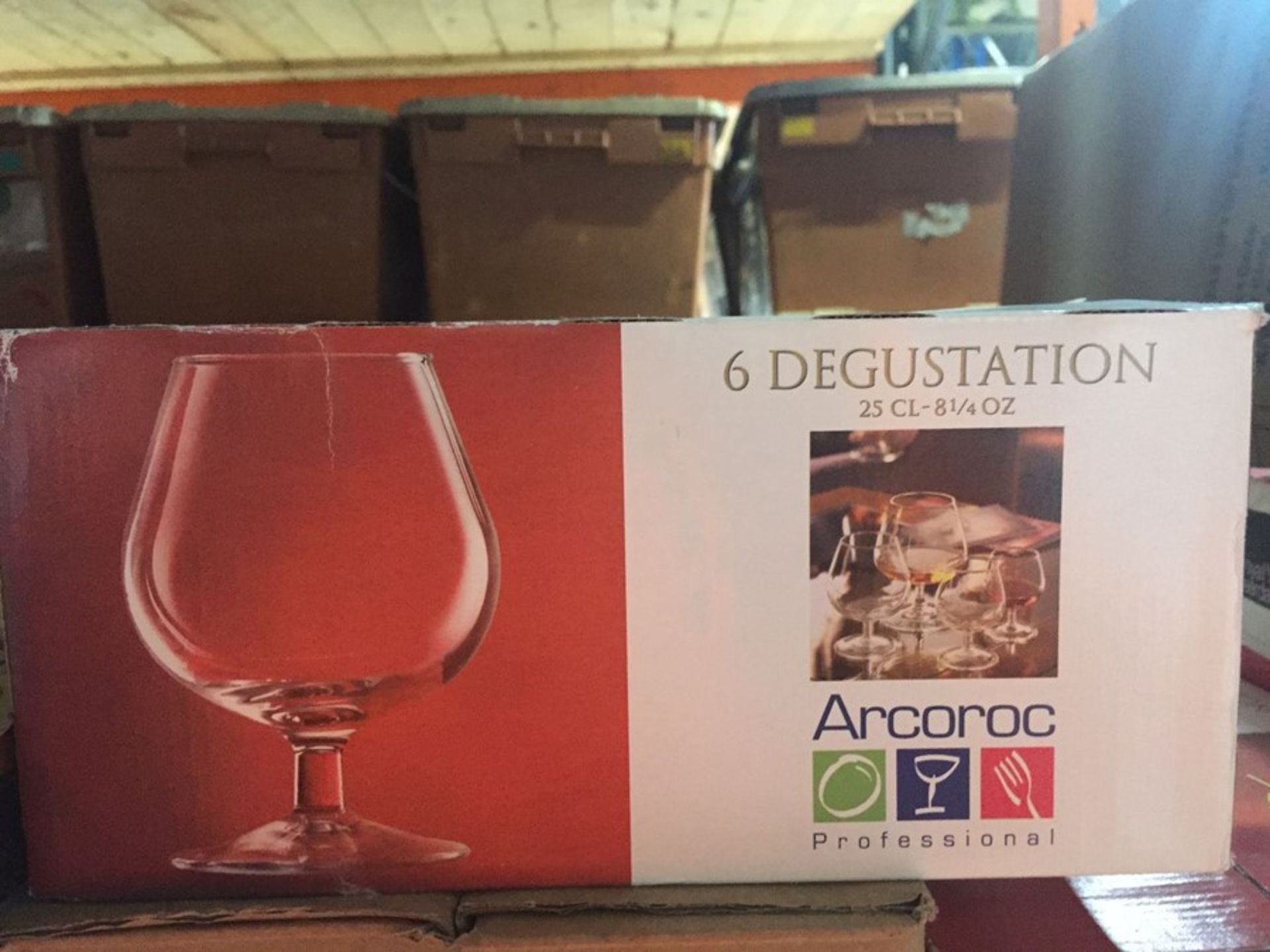 1 LOT TO CONTAIN A BOX OF 6 X DEGUSTATION BRANDY GLASSES 25CL