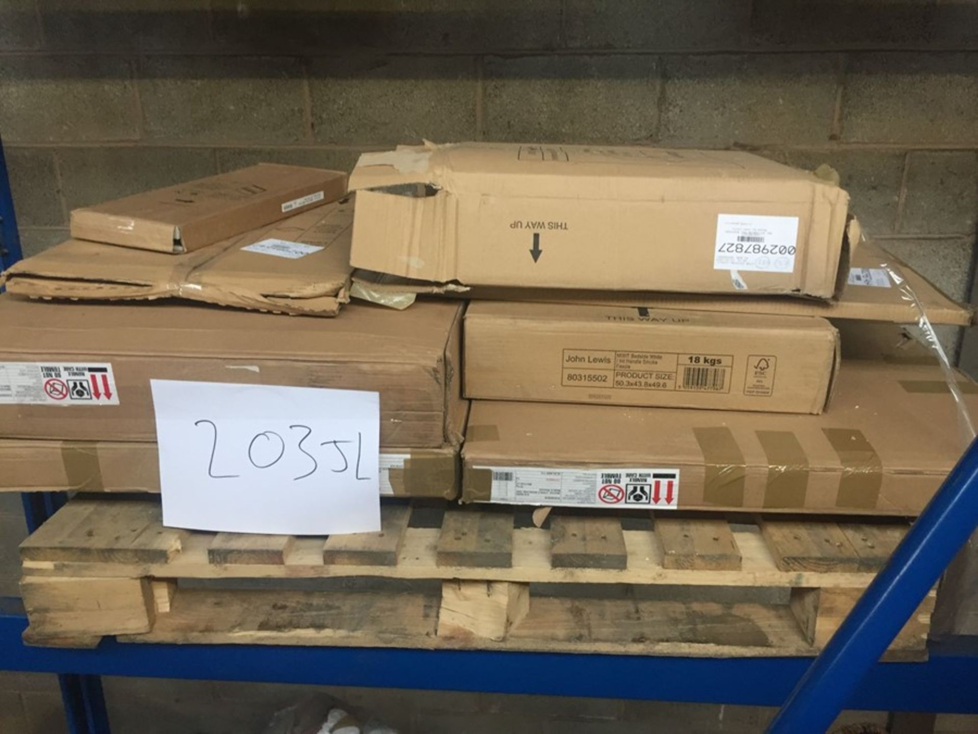 1 BULK PALLET TO CONTAIN GRADE C AND D JOHN LEWIS FURNITURE / SOME ITEMS MAY BE INCOMPLETE