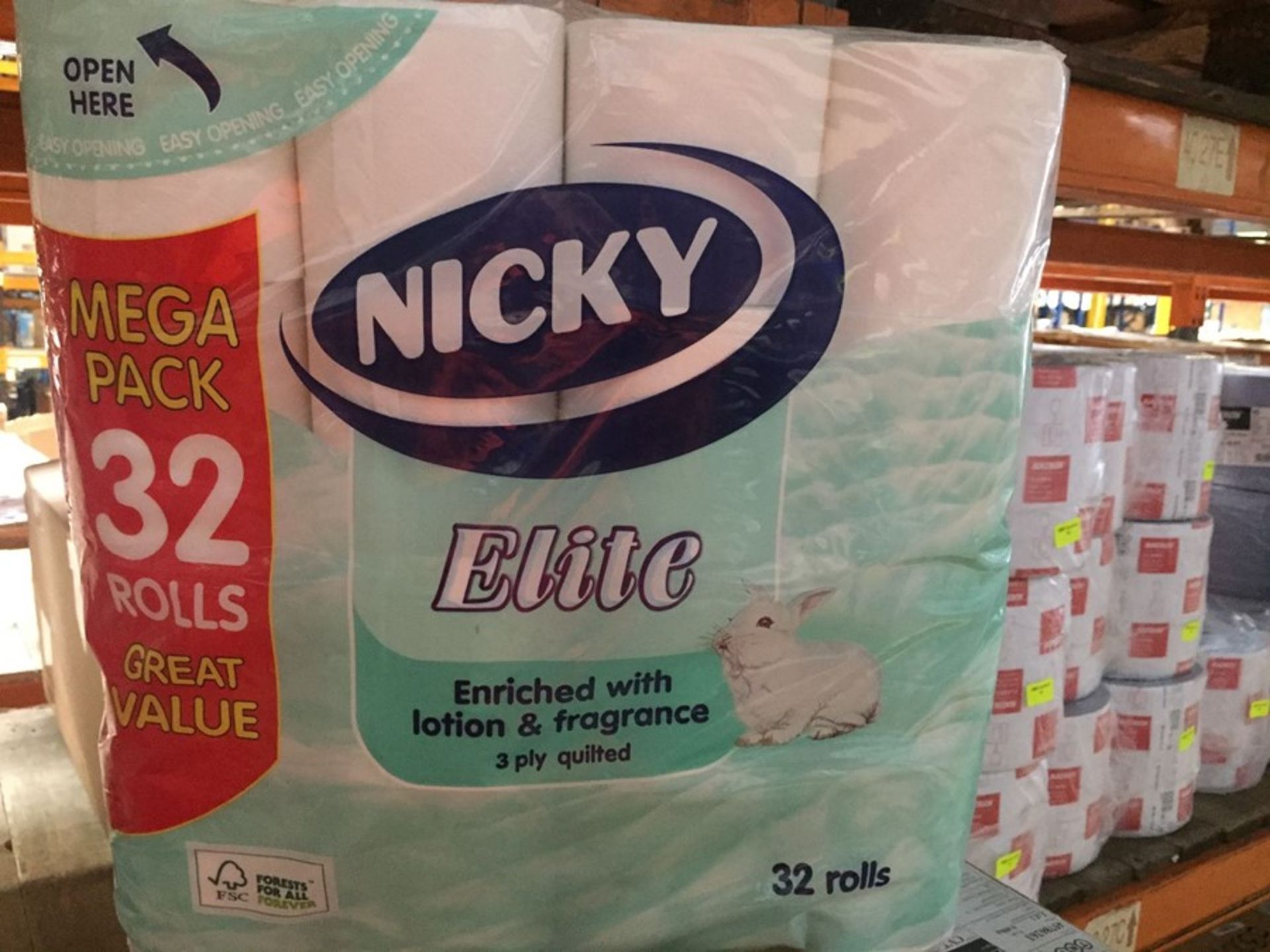 1 LOT TO CONTAIN A PACK OF 32 X NICKY ELITE TOILET ROLLS - L6