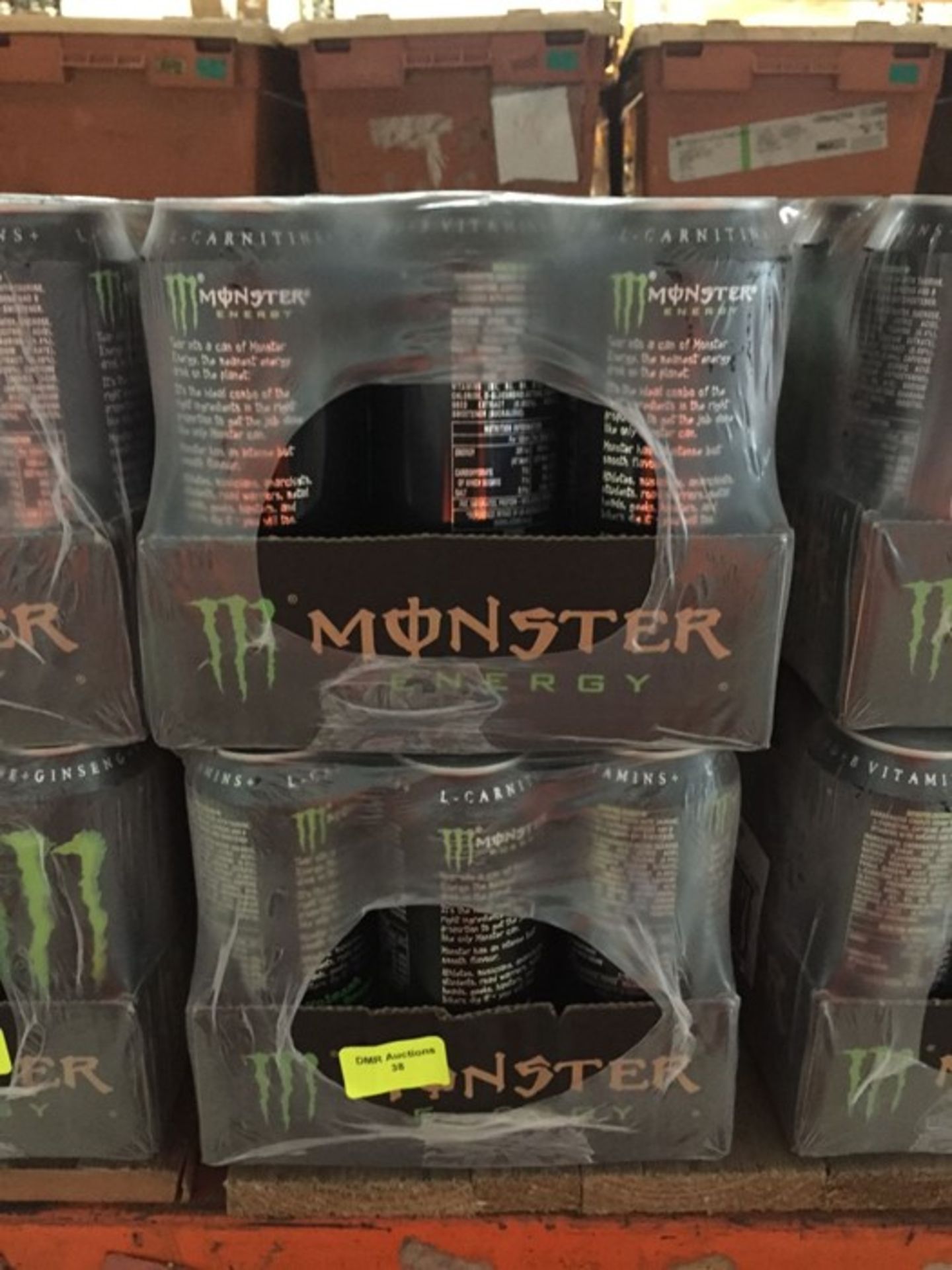 1 LOT TO CONTAIN 2 X PACKS OF 12 MONSTER ORIGINAL ENERGY CANS 500ML / BB 31 DEC 2020 - L5