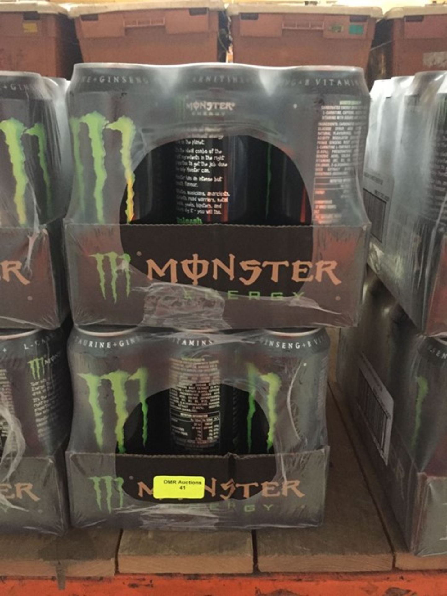 1 LOT TO CONTAIN 2 X PACKS OF 12 MONSTER ORIGINAL ENERGY CANS 500ML / BB 31 DEC 2020 - L5