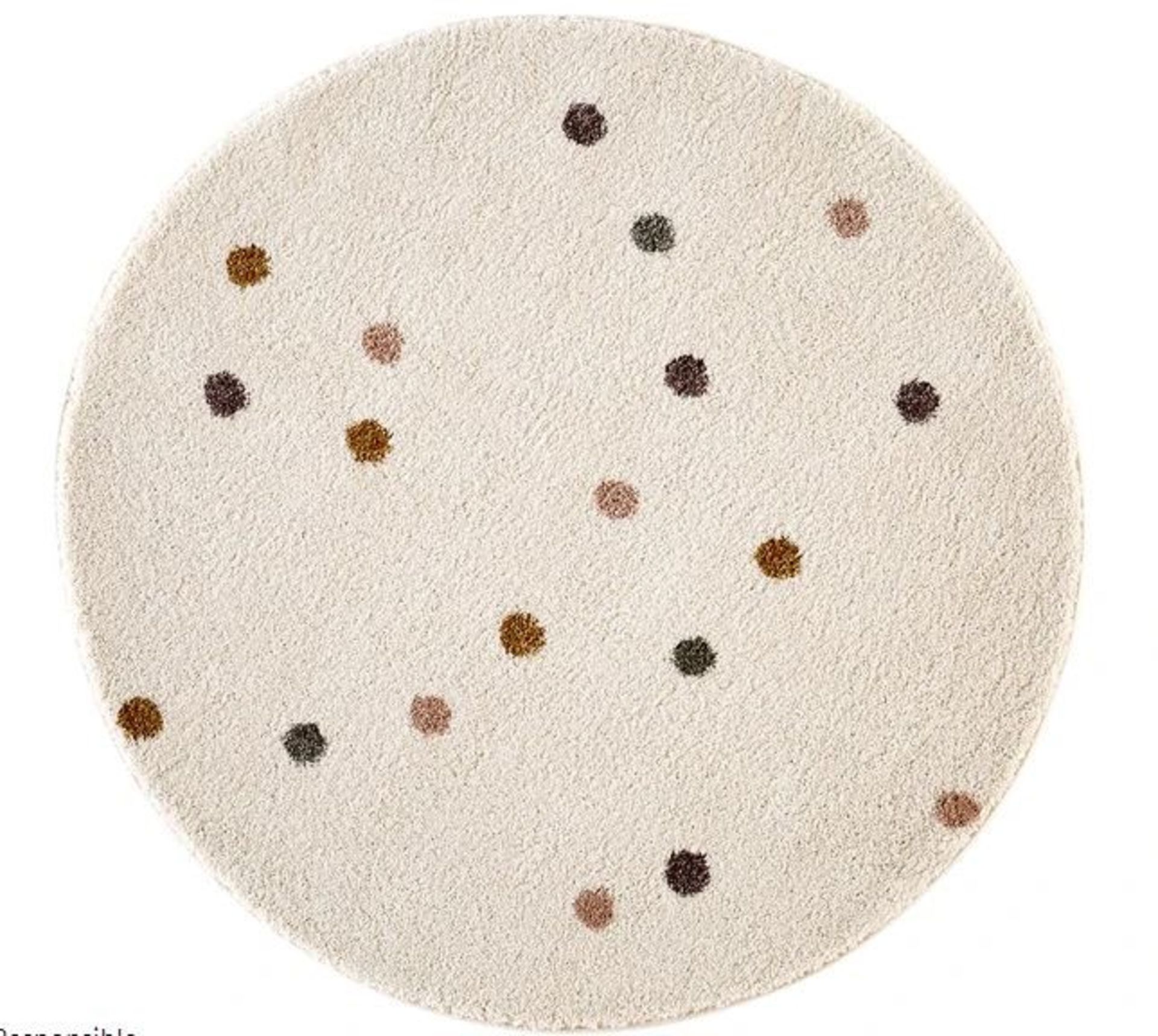 LA REDOUTE KHELLA CHILD'S ROUND SPOTTY RUG / SIZE DIAMETER 120CM