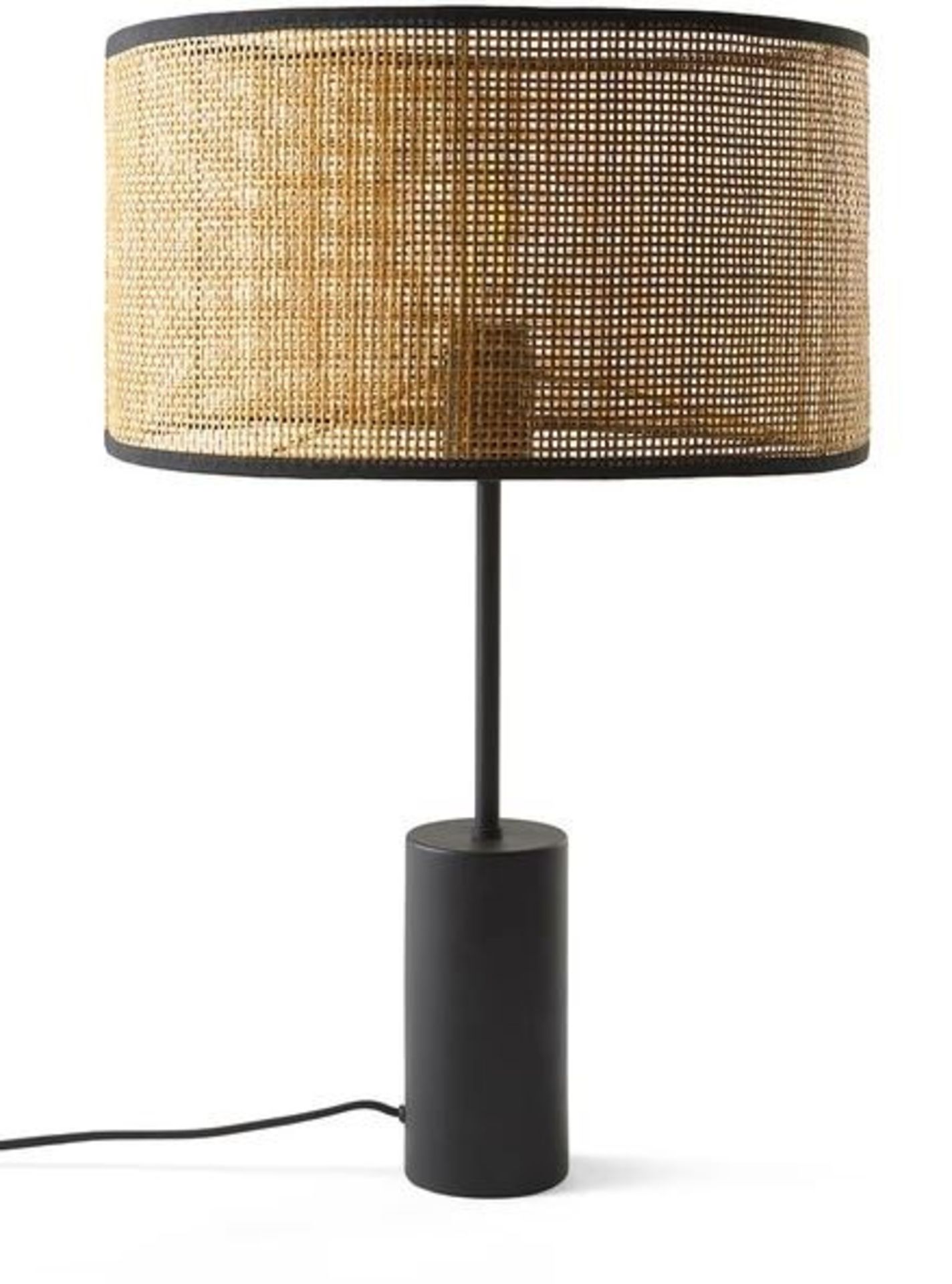 LA REDOUTE CARA METAL AND CANE TABLE LAMP