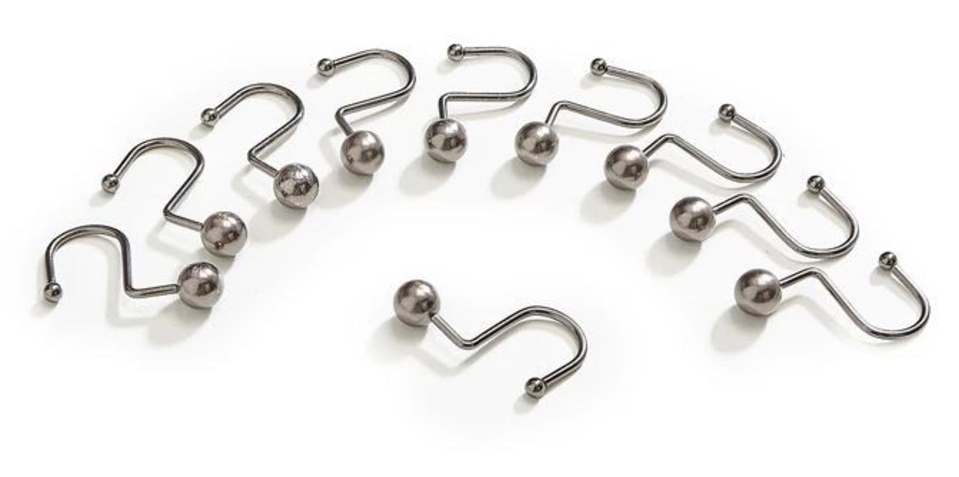 1 LOT TO CONTAIN 4 PACKS OF 10 COPALME CURTAIN HOOKS FOR LITTLE EYELETS, 40 HOOKS IN TOTAL FOR