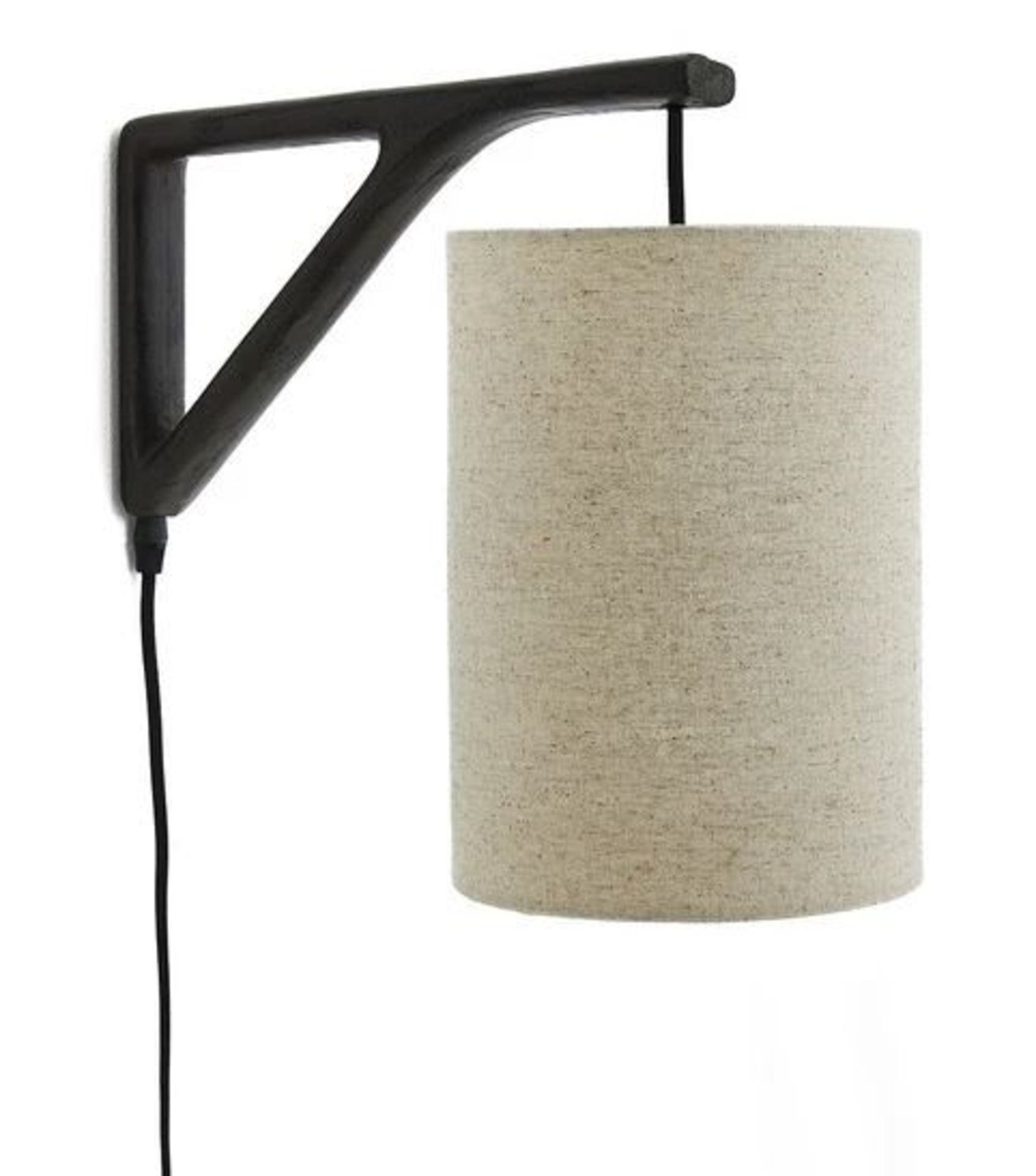 1 X JAKOME THICK LINEN SHADE WALL LAMP IN AGED BRONZE / RRP £99.00 / GRADE A