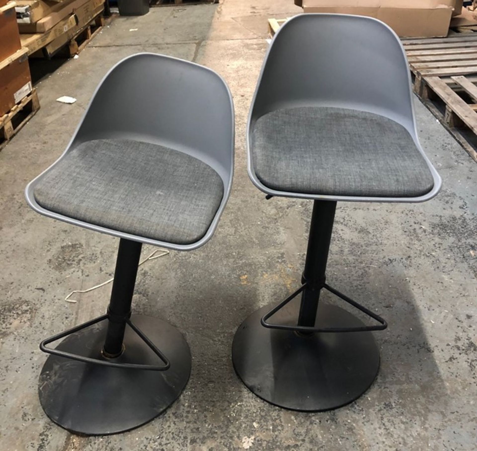 2 x HOUSE BY JOHN LEWIS WHISTLER GAS LIFT ADJUSTABLE BAR STOOLS