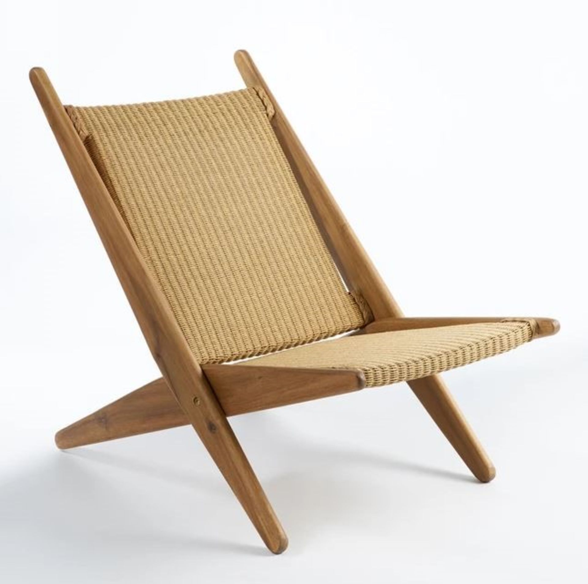 LA REDOUTE AM.PM ANCELIE FOLDING DECKCHAIR IN WOVEN FIBRES