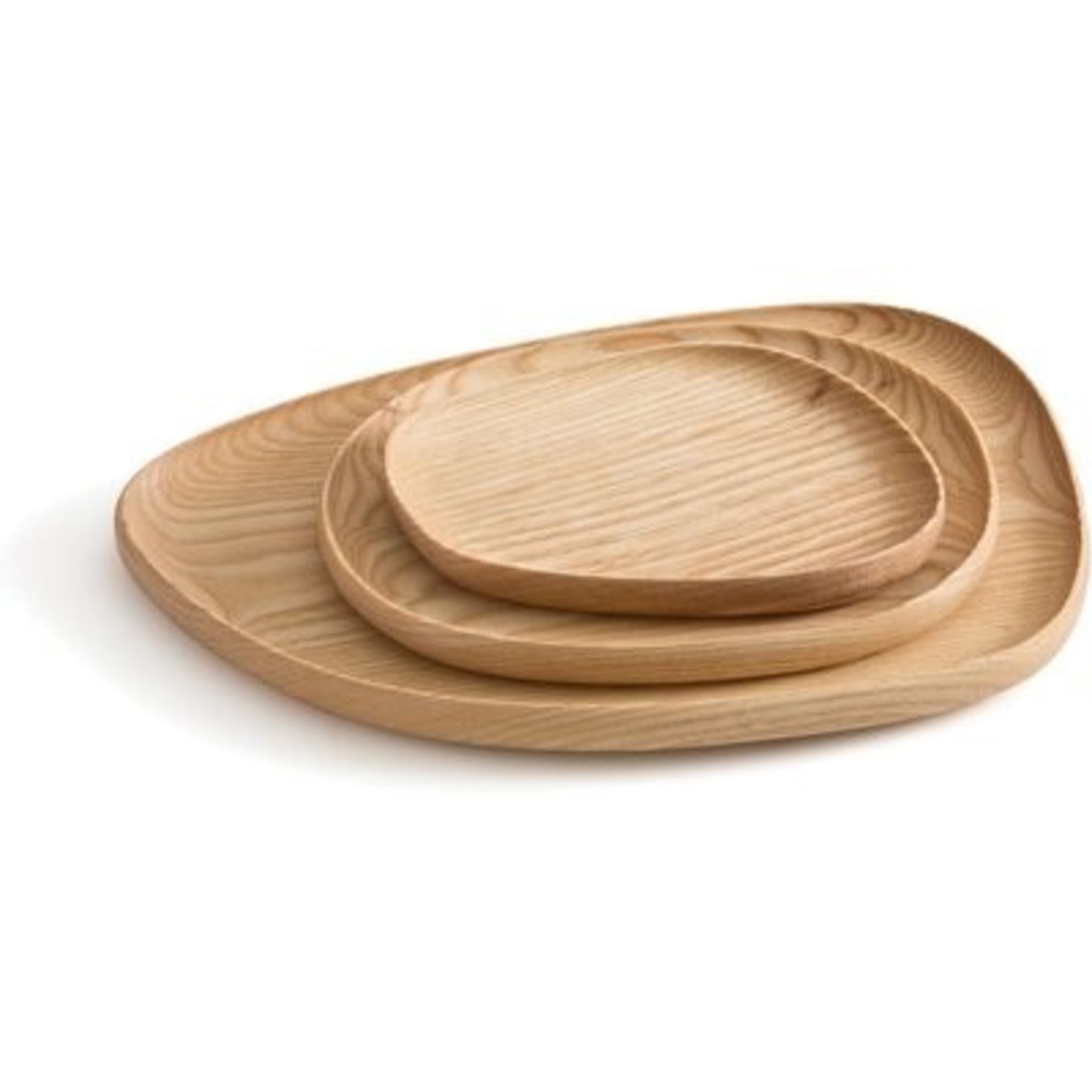 1 X LA REDOUTE SET OF 3 SHIDI TRAYS IN SOLID ASH / RRP £30.00 / GRADE A