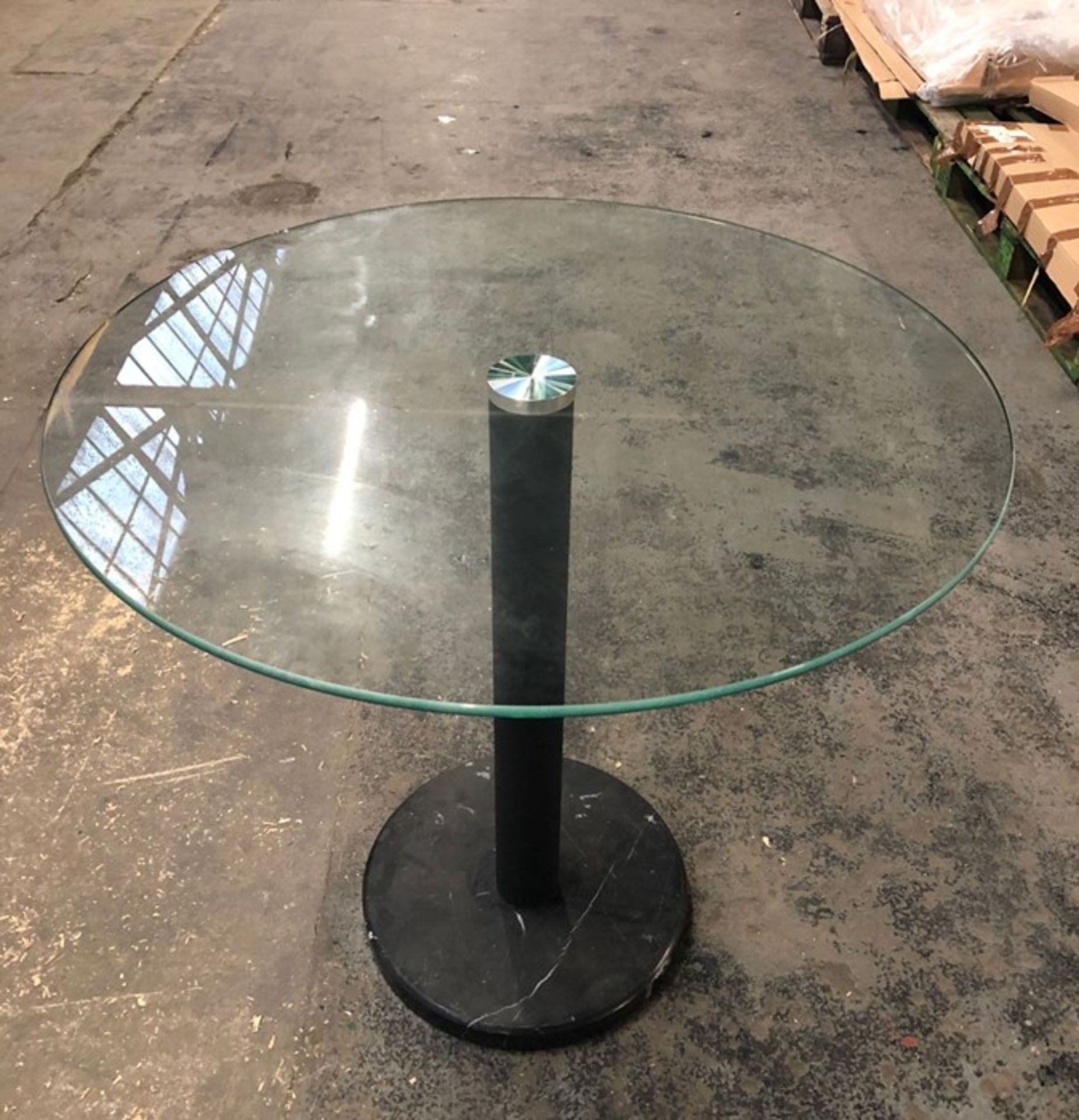 HOUSE BY JOHN LEWIS ENZO 2 SEATER GLASS ROUND DINING TABLE