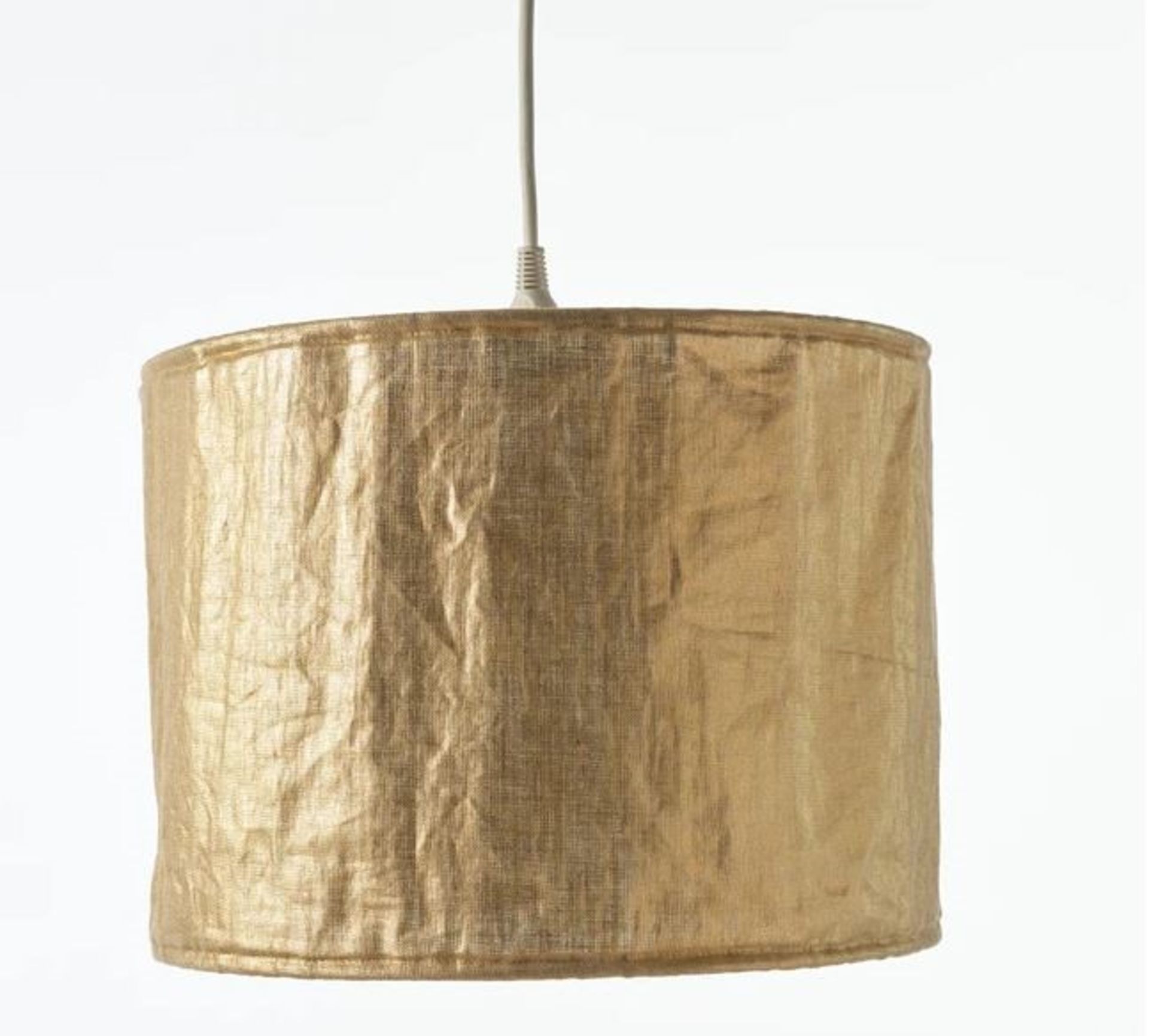 1 X LA REDOUTE GOLDYNI CRINKLED LINEN LAMPSHADE IN GOLD / RRP £38.00 / GRADE A