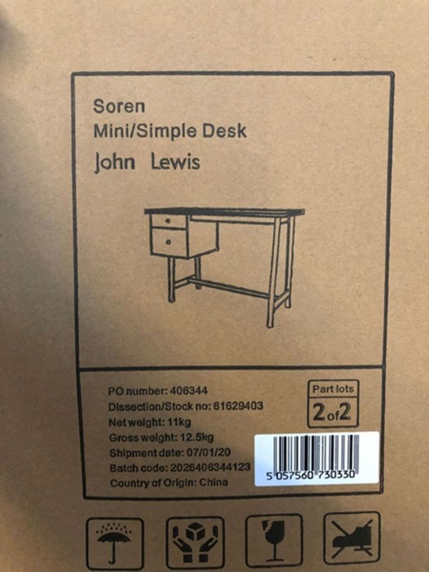 JOHN LEWIS SOREN NARROW DESK IN WALNUT RRP £399