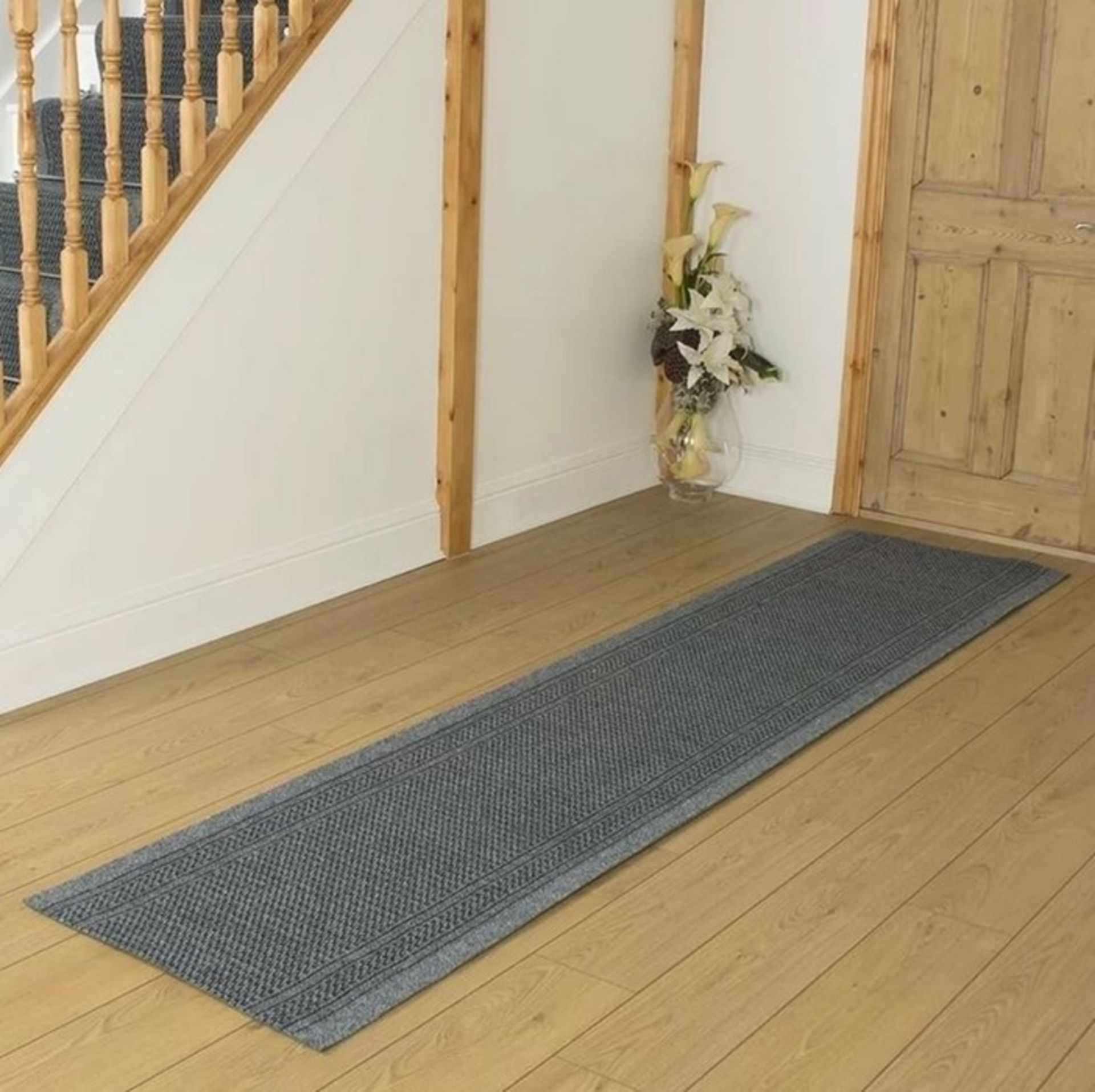 ADALYNN FLATWEAVE GREY HALLWAY RUNNER RUG / SIZE: 80 X 270CM BY BRAMBLY COTTAGE