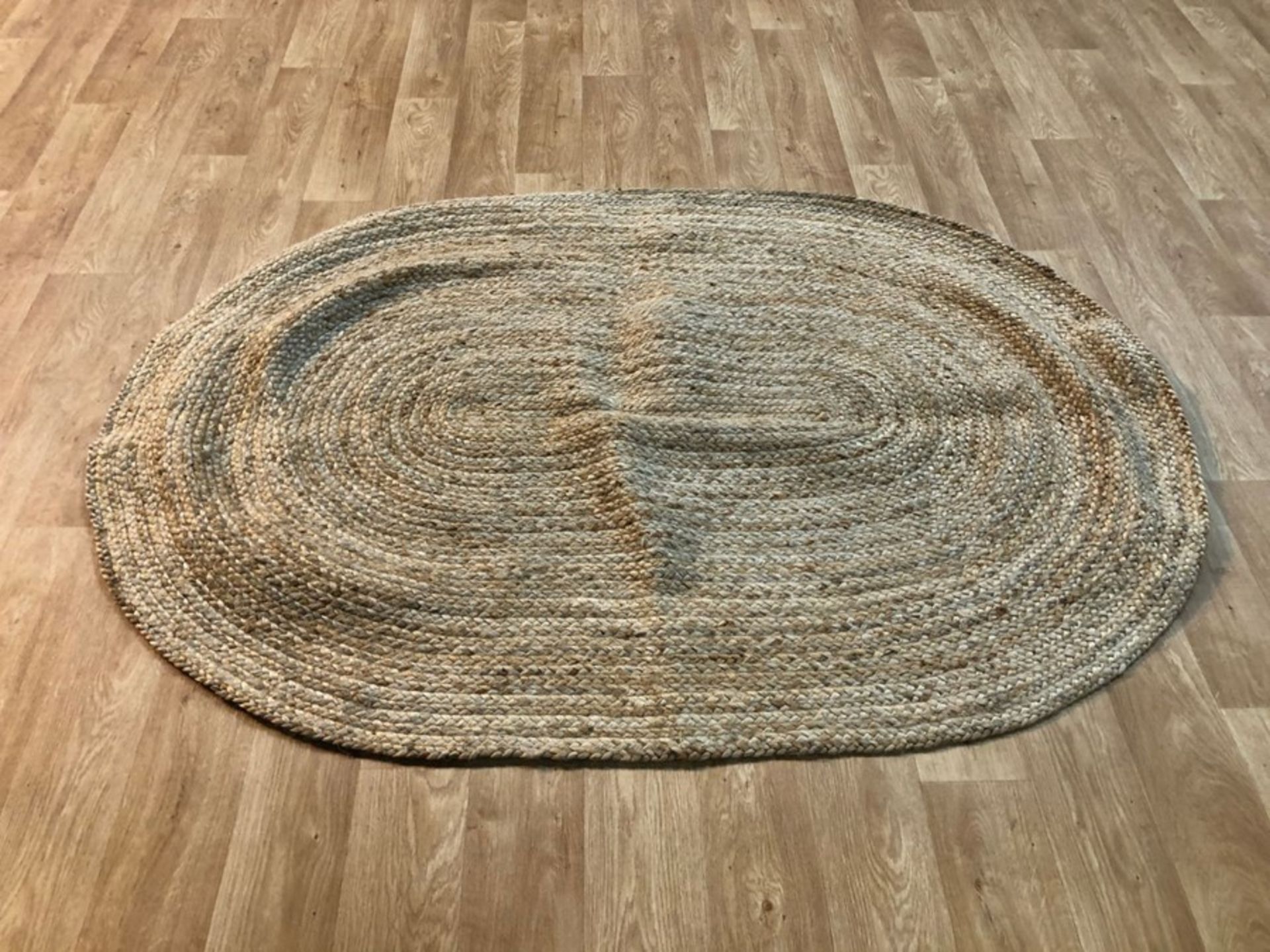 FLATWEAVE BEIGE RUG / SIZE: OVAL 120 X 180CM BY BAY ISLE HOME