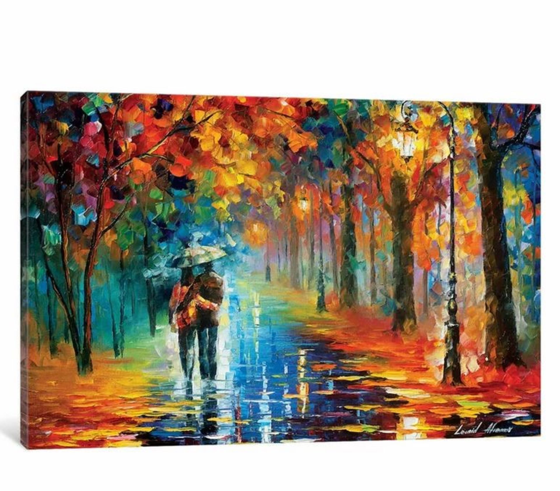 AUTUMN HUG' OIL PAINTING PRINT ON CANVAS / SIZE: 45.72CM H X 66.04CM W X 1.91CM D