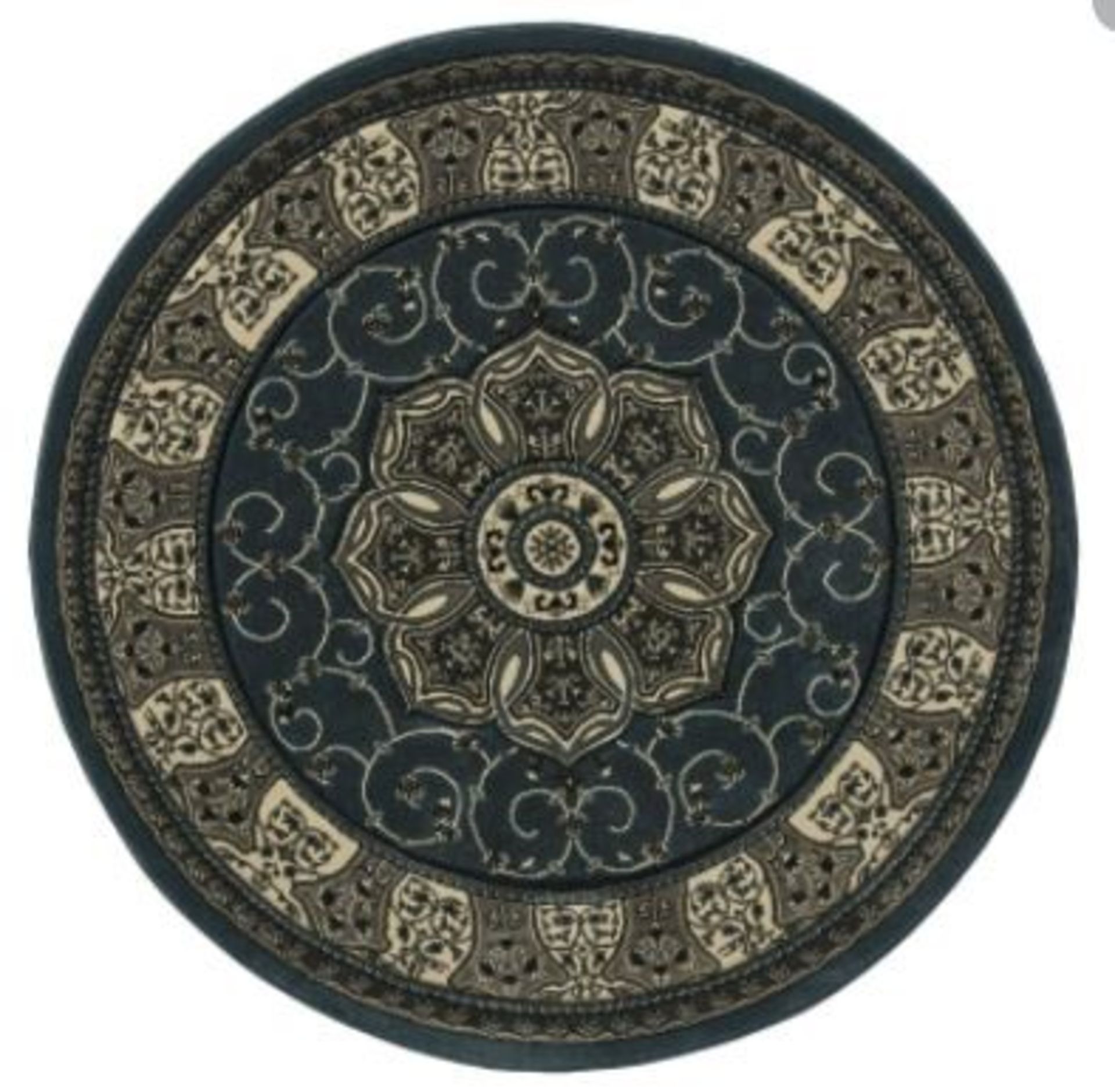 LA REDOUTE HERITAGE 4400 BLUE CIRCLE RUG (150CM DIAMETER)