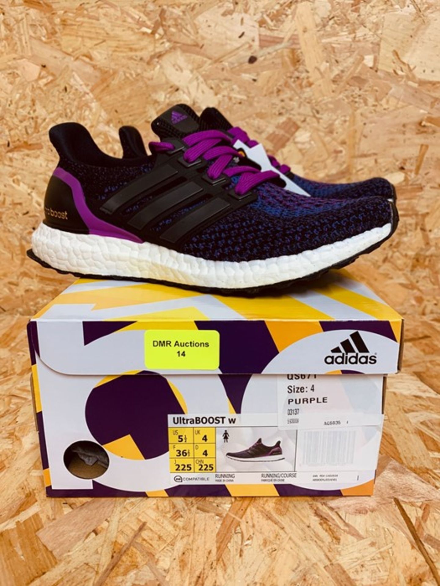 ADIDAS LADIES ULTRA BOOST W TRAINERS - UK SIZE 4/PURPLE