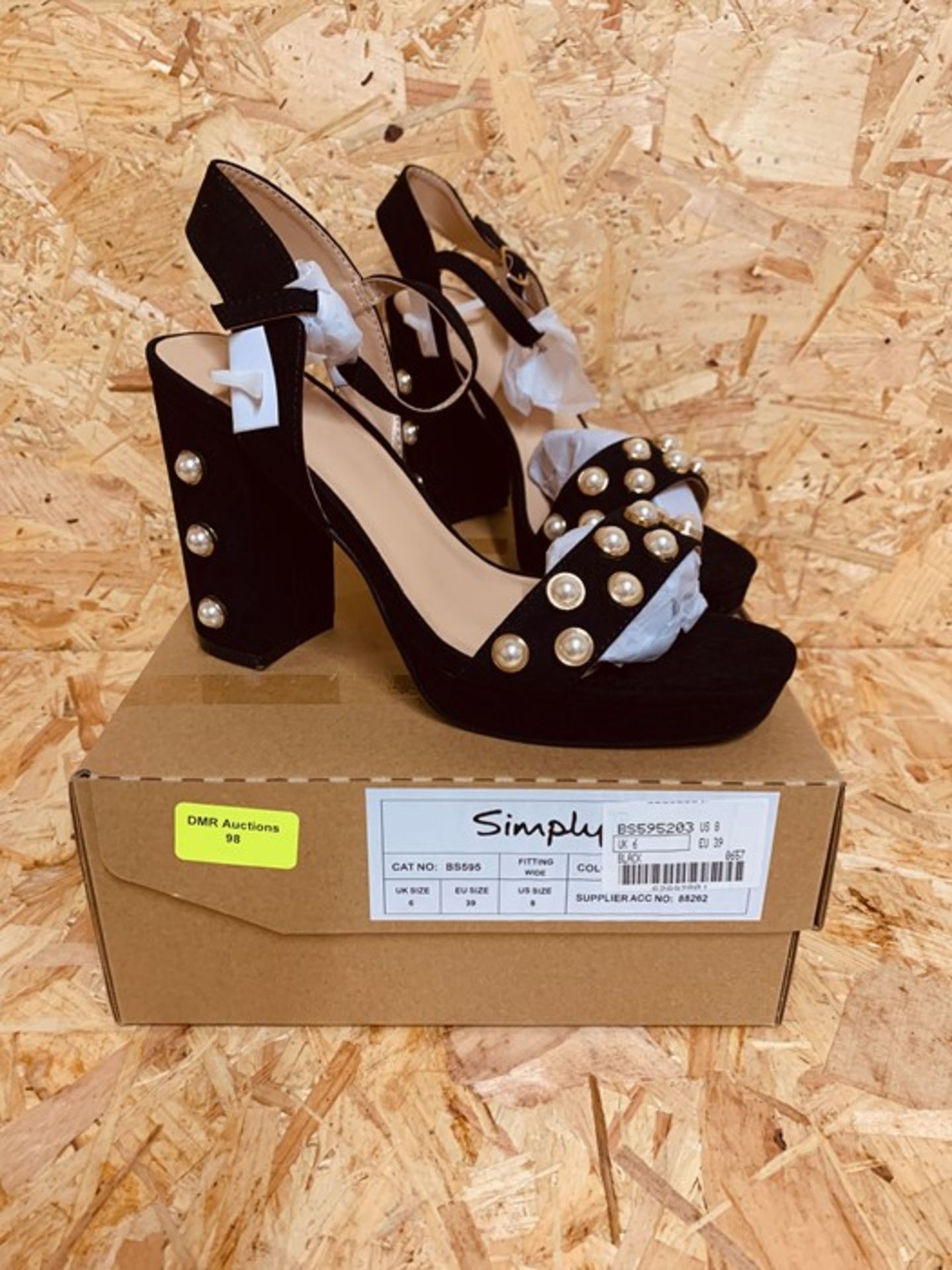 SIMPLY BE LADIES CHUNKY HEELS - UK SIZE 6/BLACK