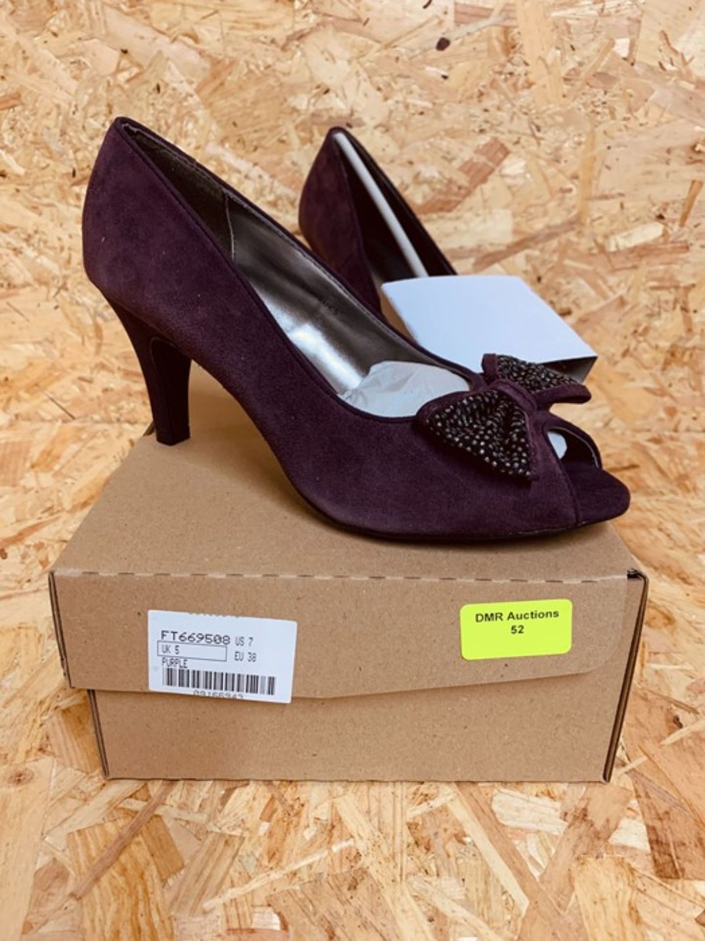 LOTUS LADIES LEATHER HEELS - UK SIZE 5/PURPLE