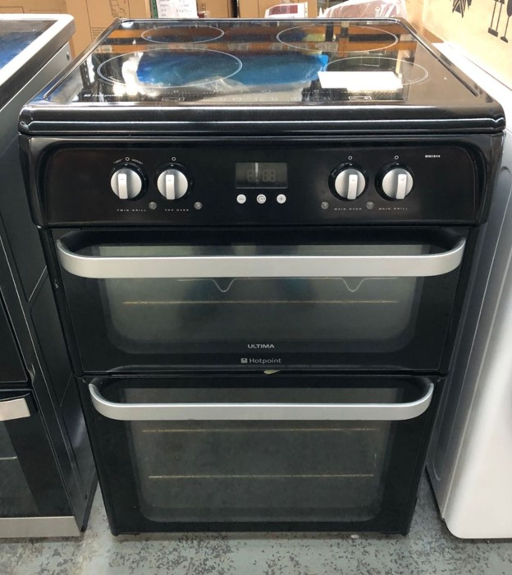 HOTPOINT HUI614 K DOUBLE ELECTRIC COOKER, BLACK