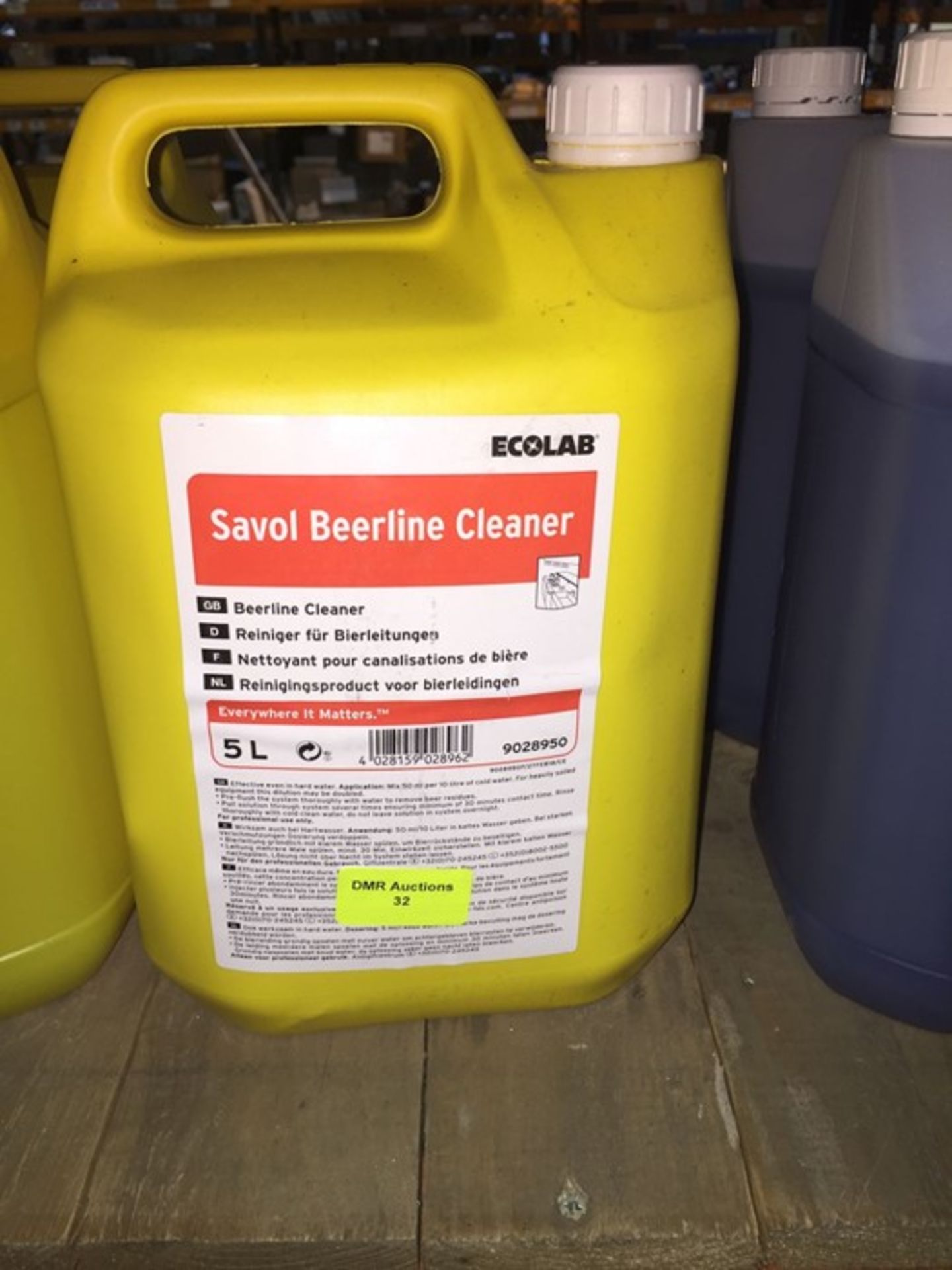 1 LOT TO CONTAIN A 5L TUB OF ECOLAB SAVOL BEERLINE CLEANER