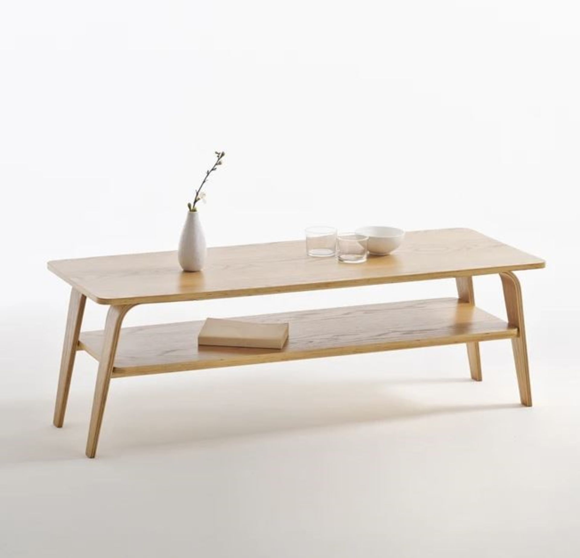 LA REDOUTE JIMI TWO-TIER OAK/BIRCH COFFEE TABLE