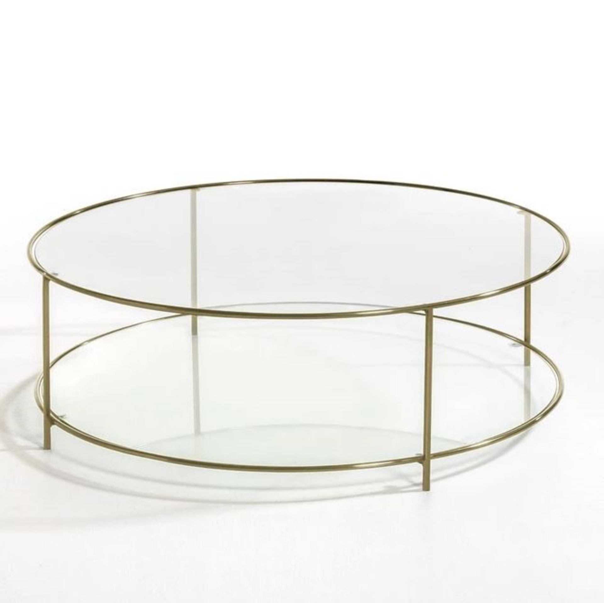 LA REDOUTE SYBIL TEMPERED GLASS ROUND COFFEE TABLE - Image 2 of 2