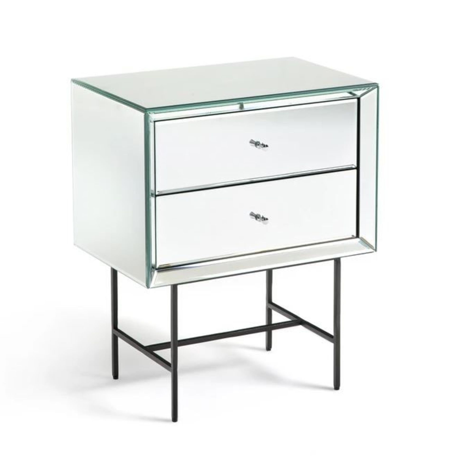 LA REDOUTE KHONSOU MIRRORED BEDSIDE TABLE - Image 2 of 2