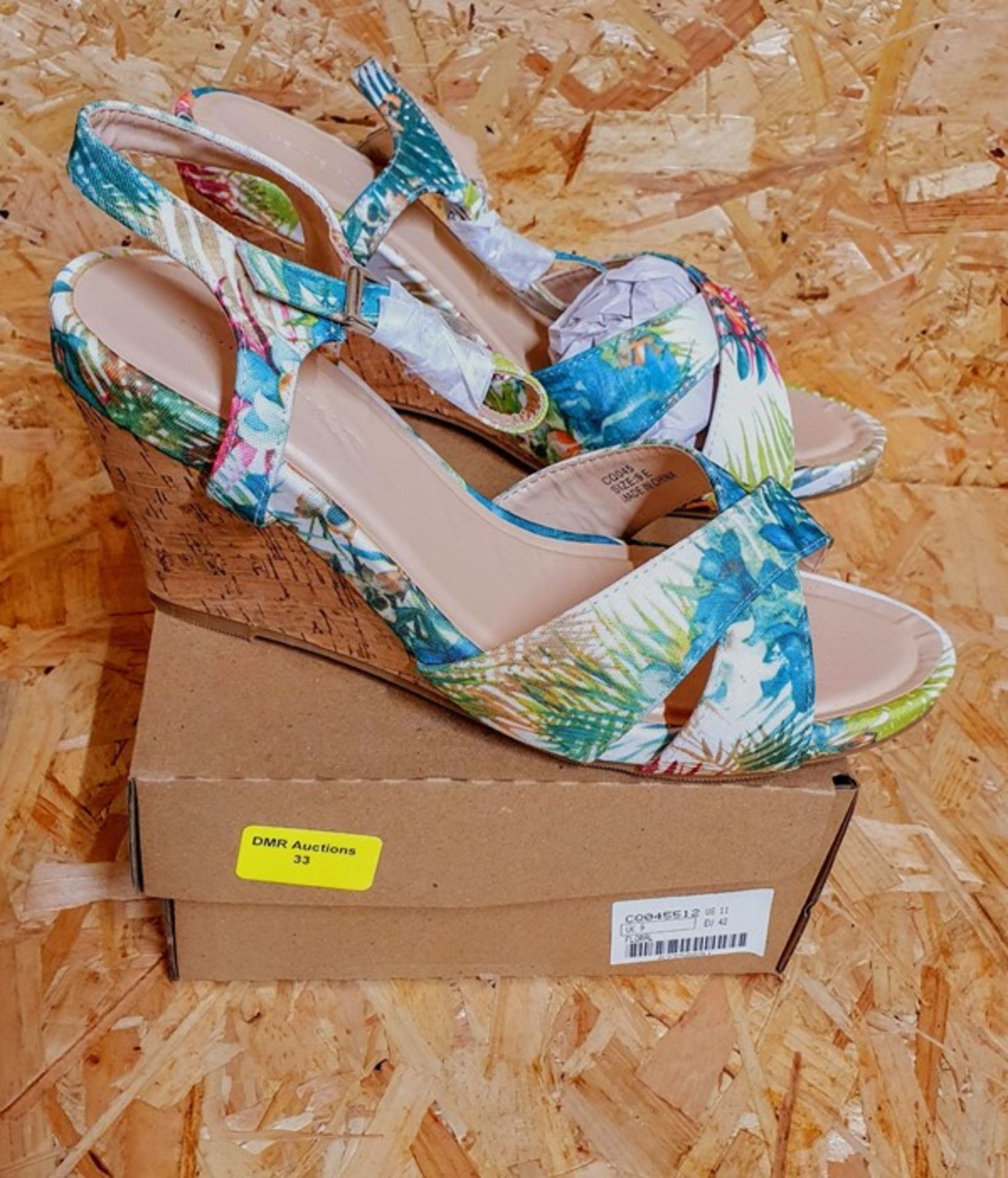 HEAVENLY SOLE LADIES WEDGES - UK SIZE 9/FLORAL