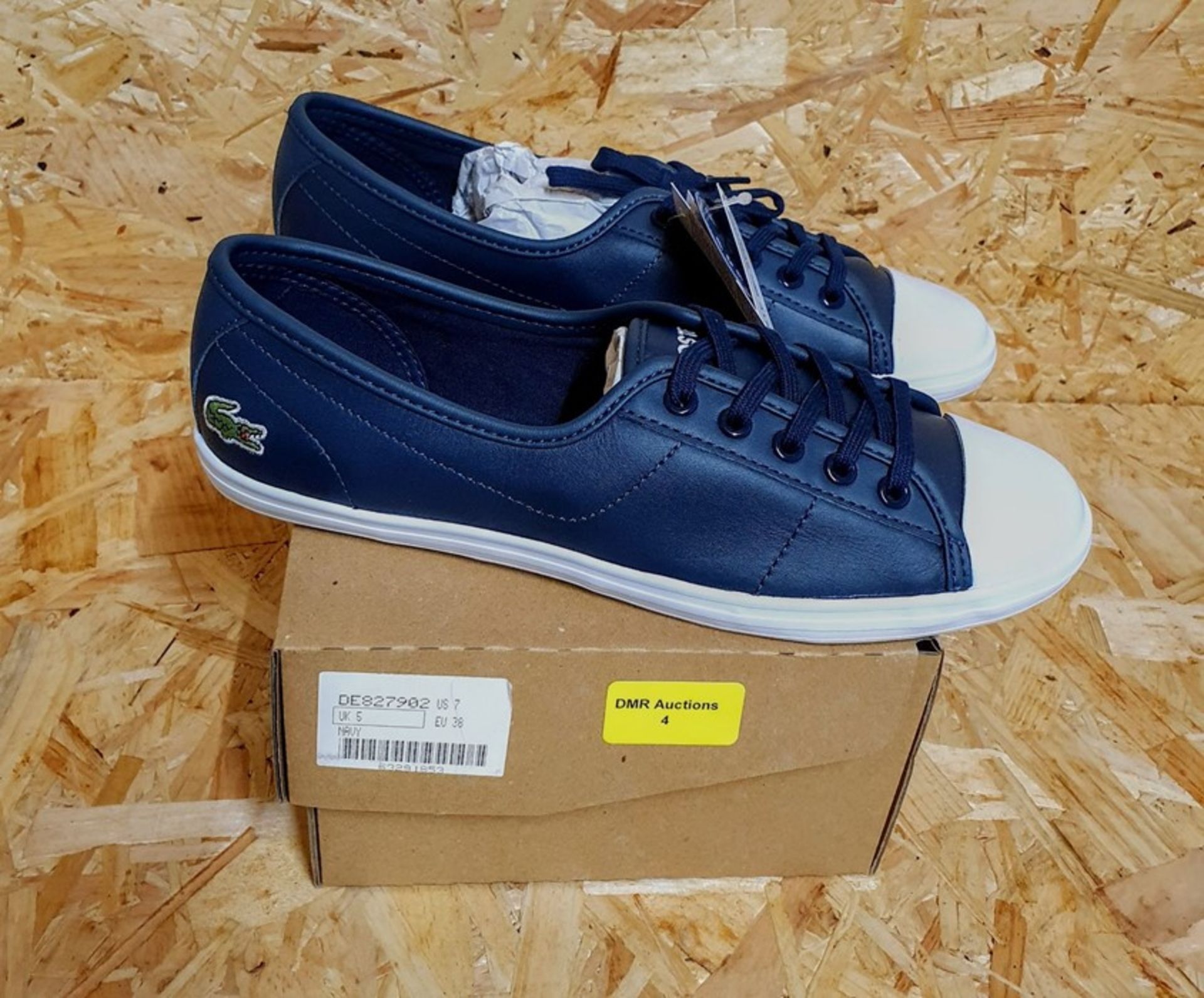 LACOSTE ZIANE WOMENS CHUNKY CANVAS TRAINERS - UK SIZE 5/NAVY