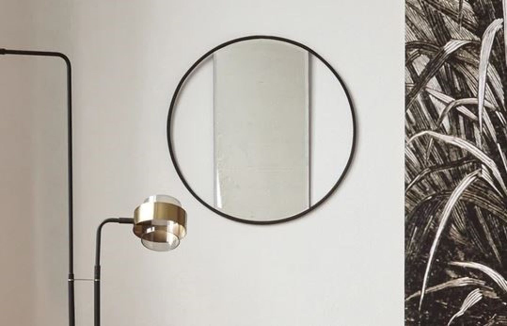 1 X LA REDOUTE REFLECT ROUND MIRROR 60CM / RRP £99.00 / GRADE A