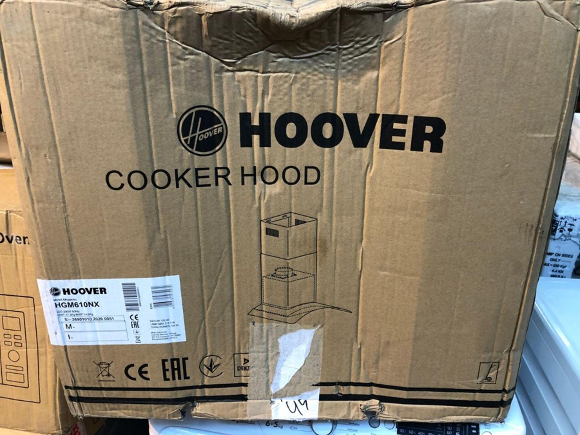 HOOVER HGM610NX CURVED COOKER HOOD / RRP £174.00 / CONDITION REPORT: UNTESTED CUSTOMER RETURN. NO