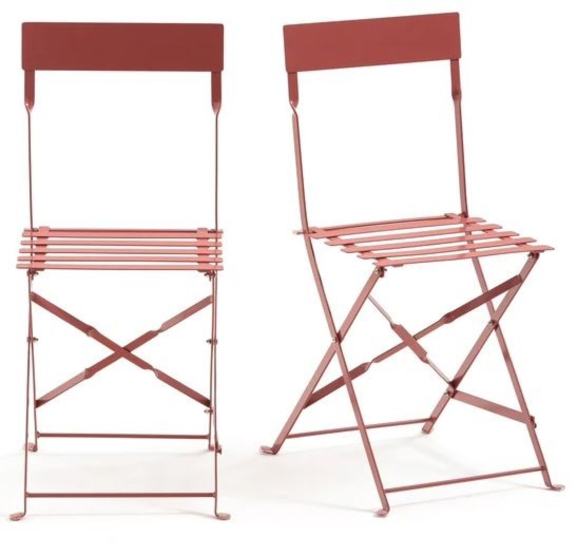 LA REDOUTE OZEVAN SET OF 2 FOLDING METAL CHAIRS