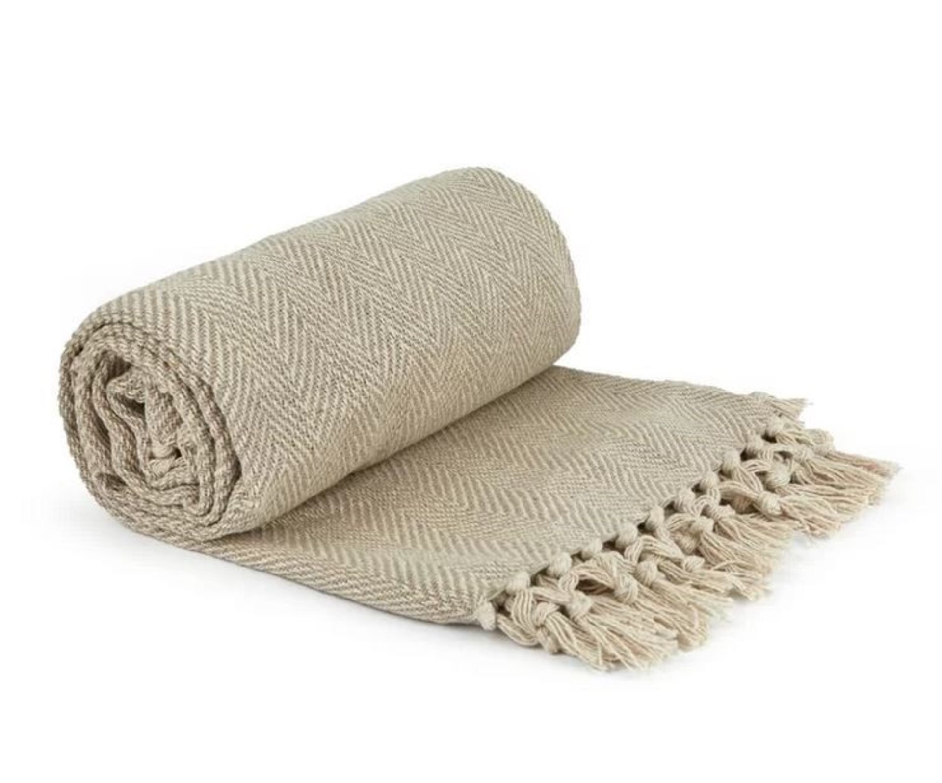 HARDY BLANKET/THROW - NATURAL / SIZE: W228 X L254CM BY NORDEN HOME