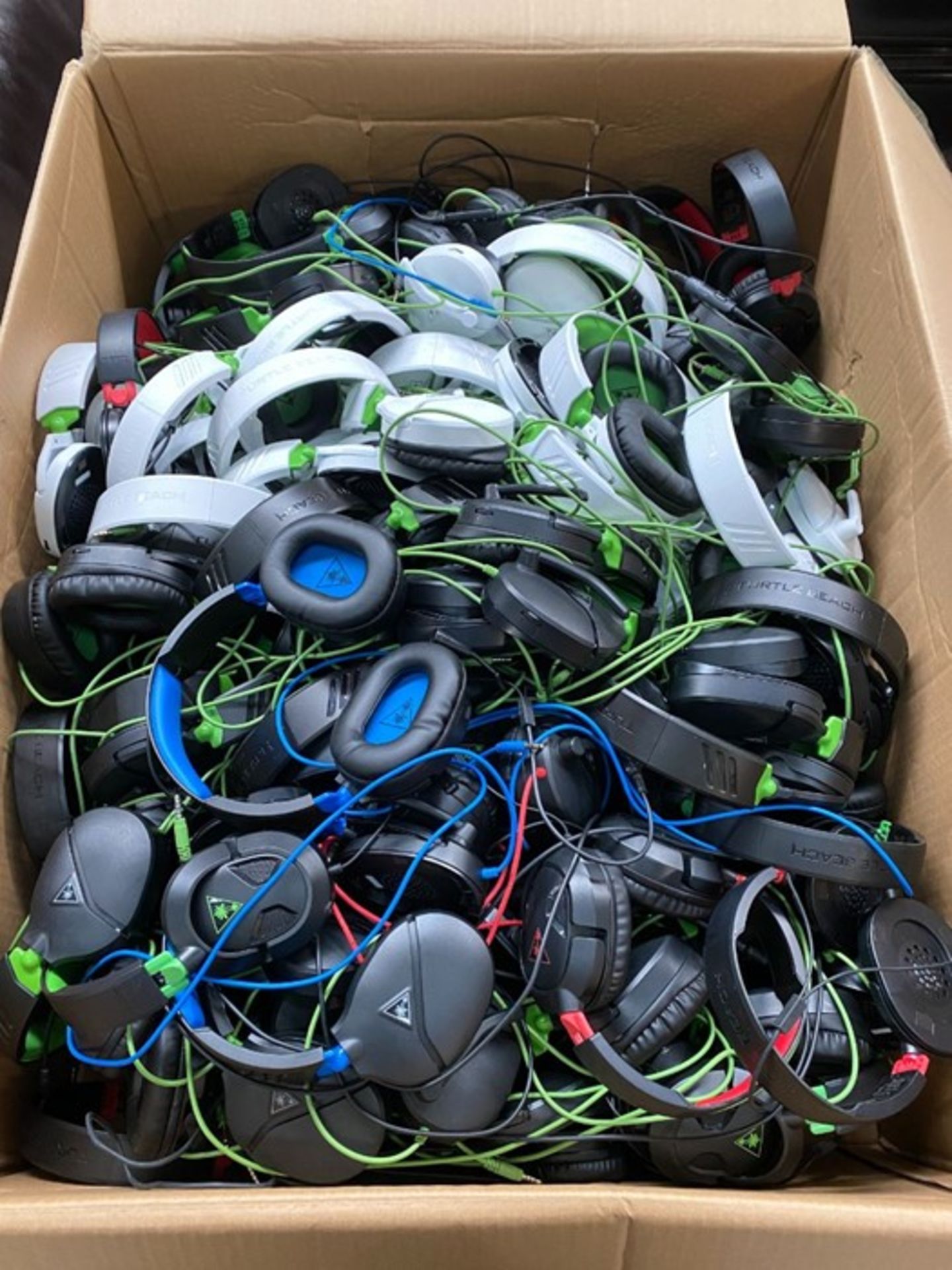 ONE LOT TO CONTAIN APPROXIMATELY 50 DIFFERENT TURTLE BEACH HEADSETS COLOURS AND CONDITIONS MAY VARY,