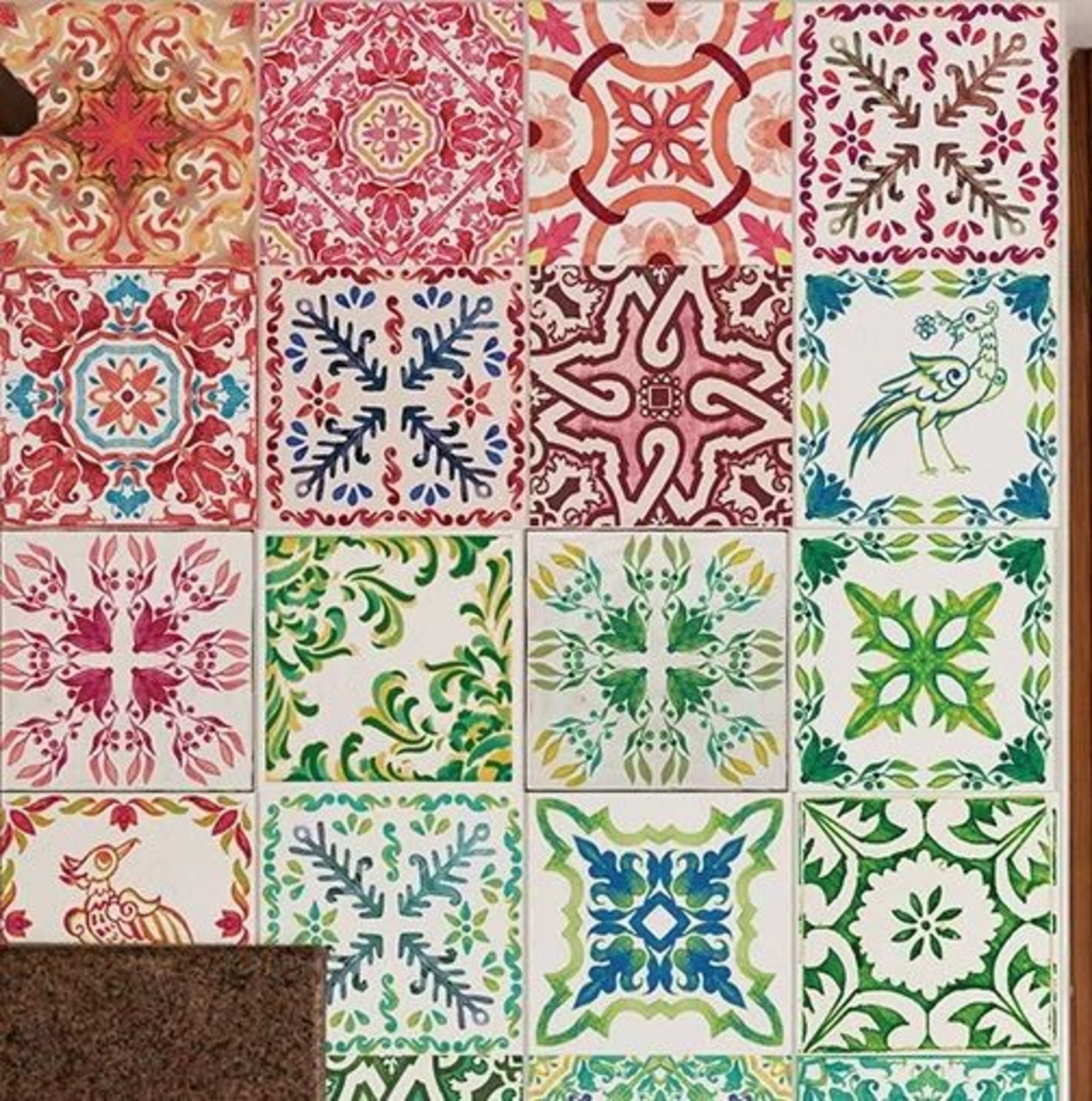 MOROCCAN 15CM X 15CM PVC PEEL AND STICK MOSAIC TILE / 1 PACK BY WORLD MENAGERIE