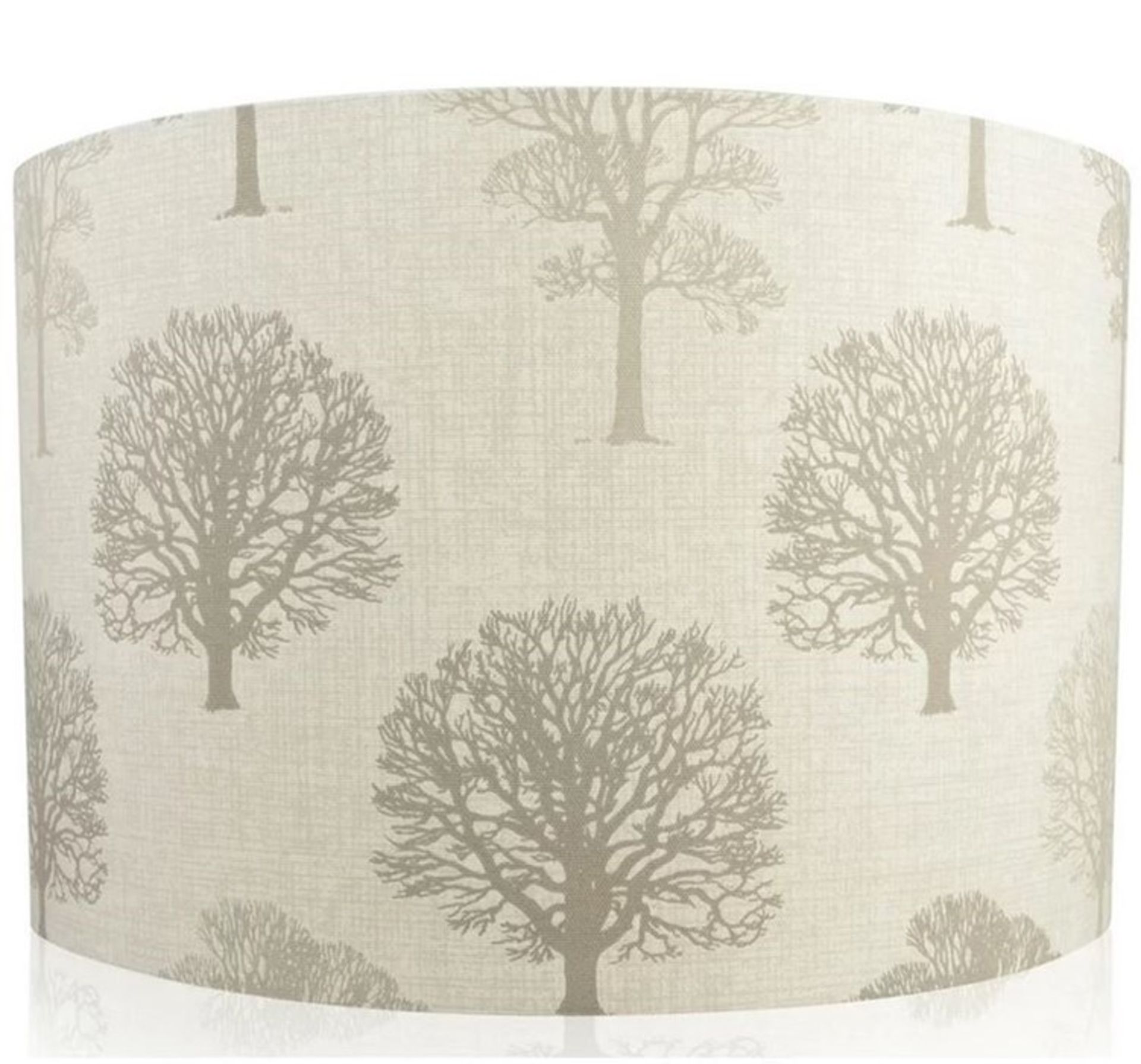 TREE COTTON DRUM LAMP SHADE / SIZE: 20CM H X 30CM W X 30CM D BY BRAMBLY COTTAGE