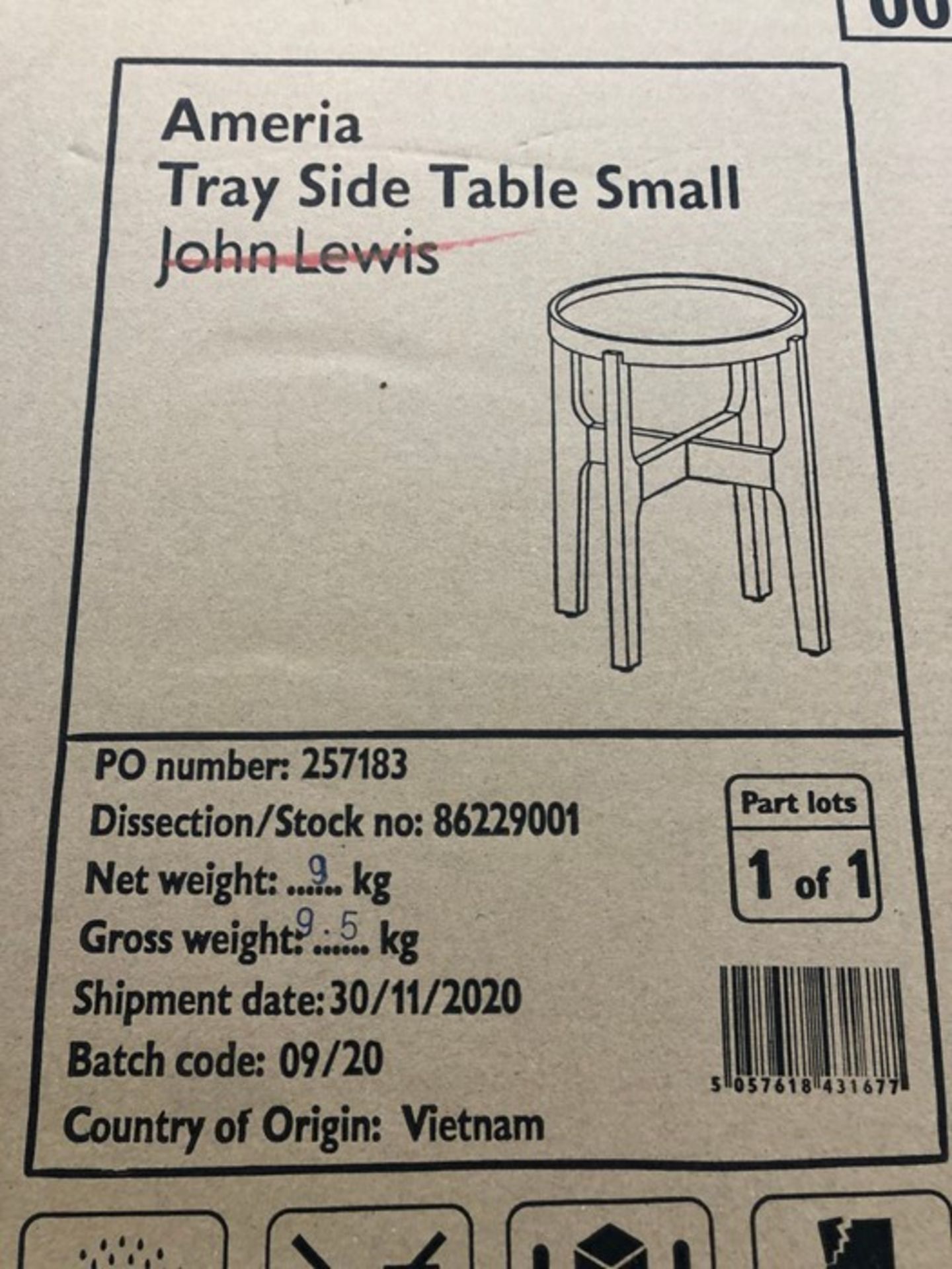 JOHN LEWIS AMERICA TRAY SMALL SIDE TABLE