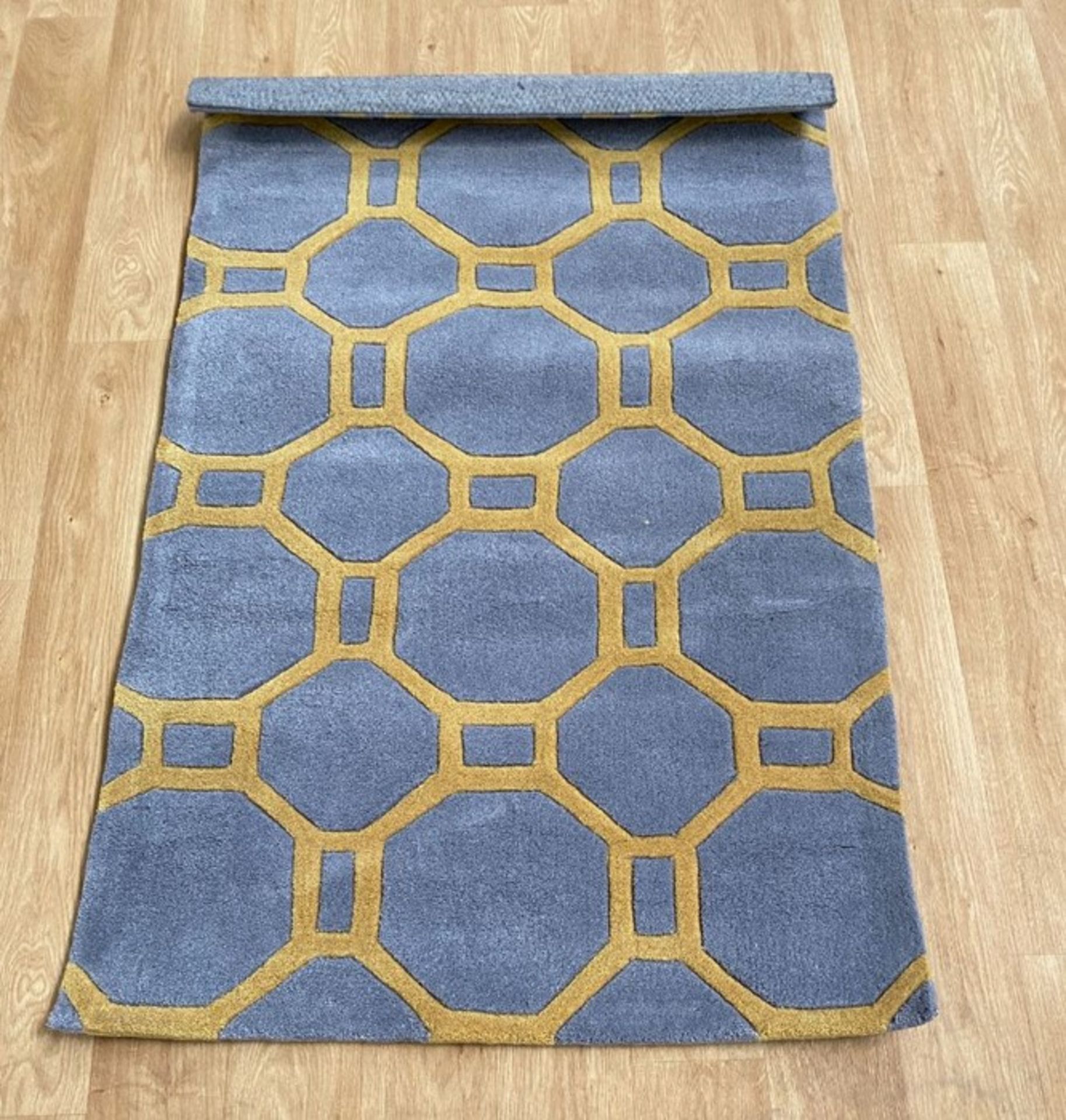 LA REDOUTE THINK RUGS HONG KONG HK-4338 GREY/YELLOW RUG (90X150CM)