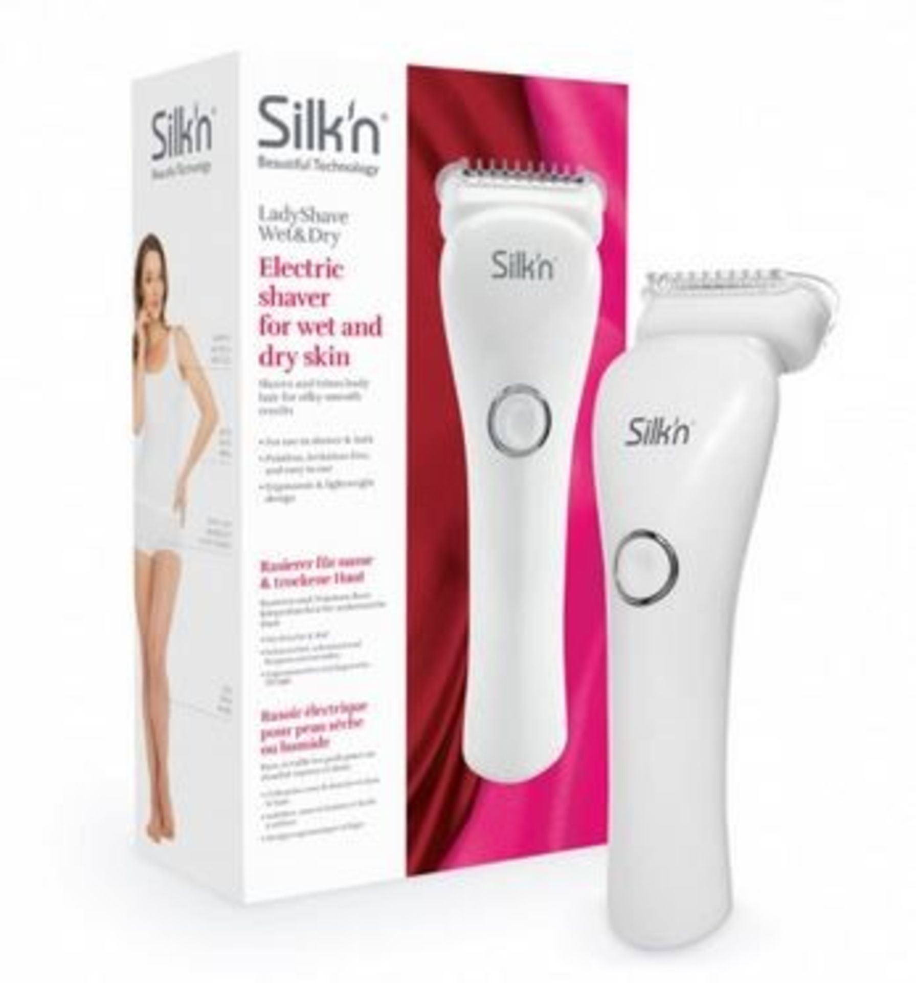 1 X SILK'N LADYSHAVE WET AND DRY RAZOR / RRP £29.00 / AS NEW BOXED