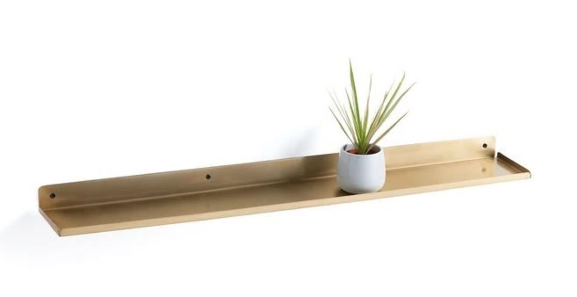 1 X LA REDOUTE ACIA WALL SHELF 80CM IN BRASS / RRP £40.00 / GRADE A