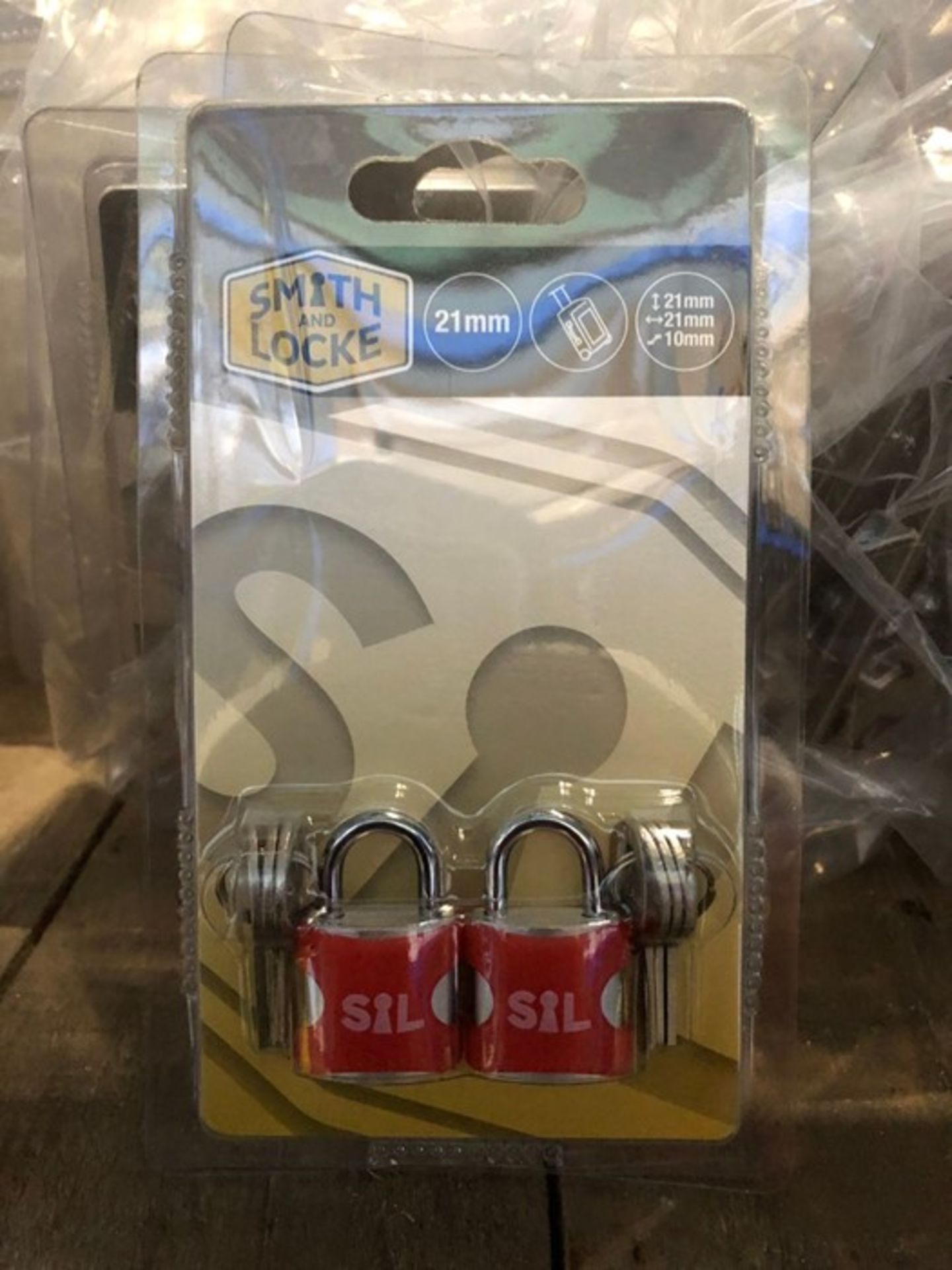1 X LOT TO CONTAIN SEVERAL BAGS OF SMITH & LOCKE ALUMINIUM CYLINDER OPEN SHACKLE PADLOCKS (W) 21mm /