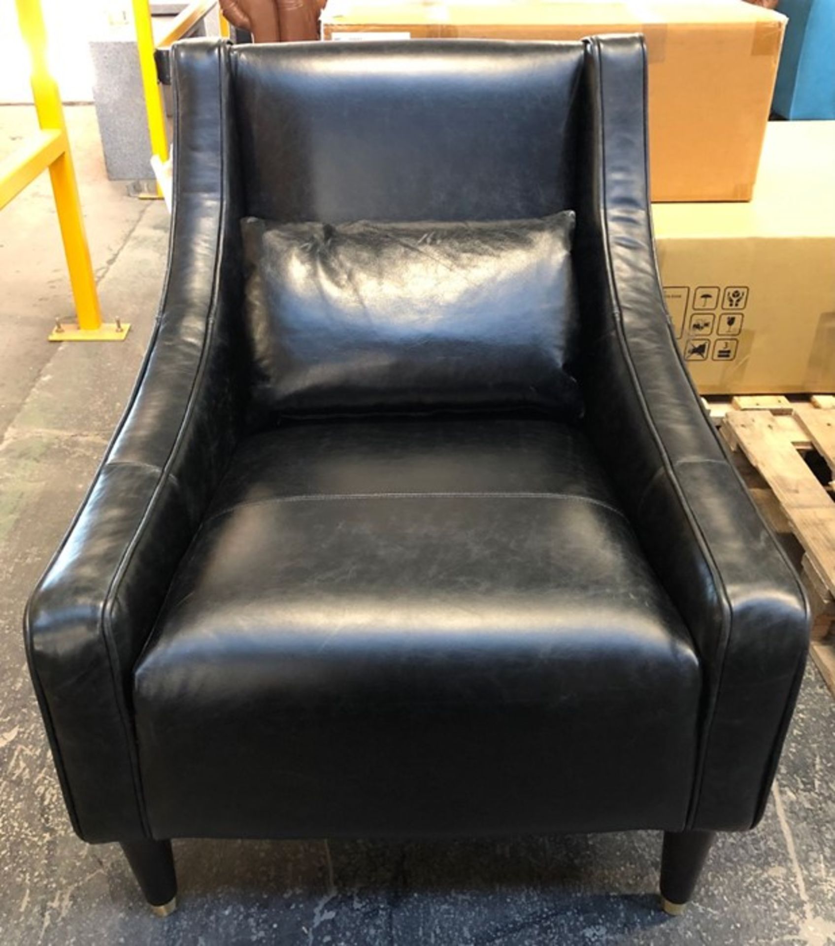 JOHN LEWIS SWEPT LEATHER ARMCHAIR