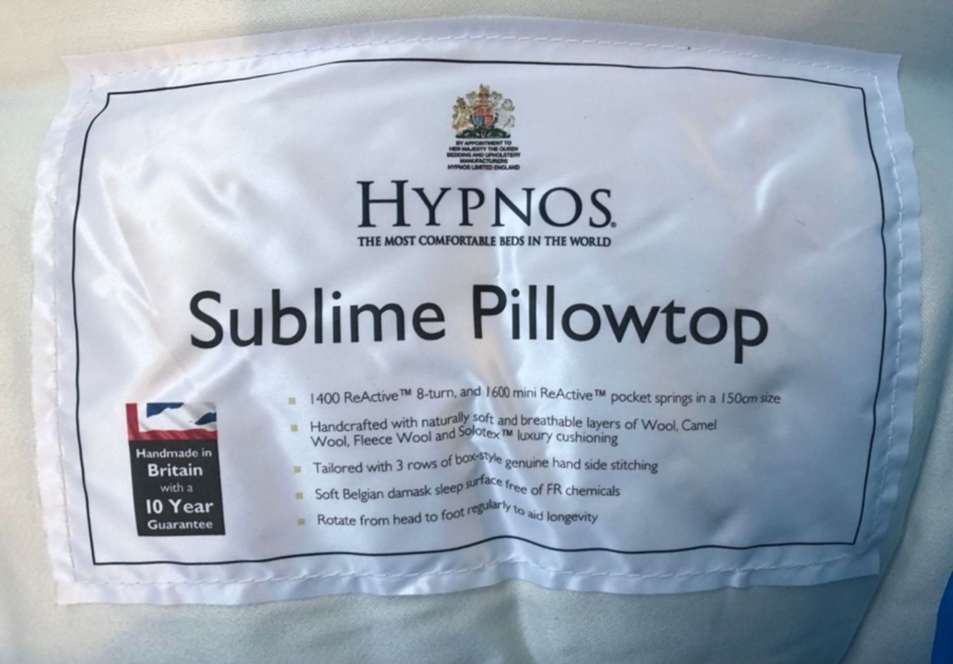 HYPNOS SUBLIME PILLOWTOP POCKET SPRING MATTRESS / SIZE: SUPERKING