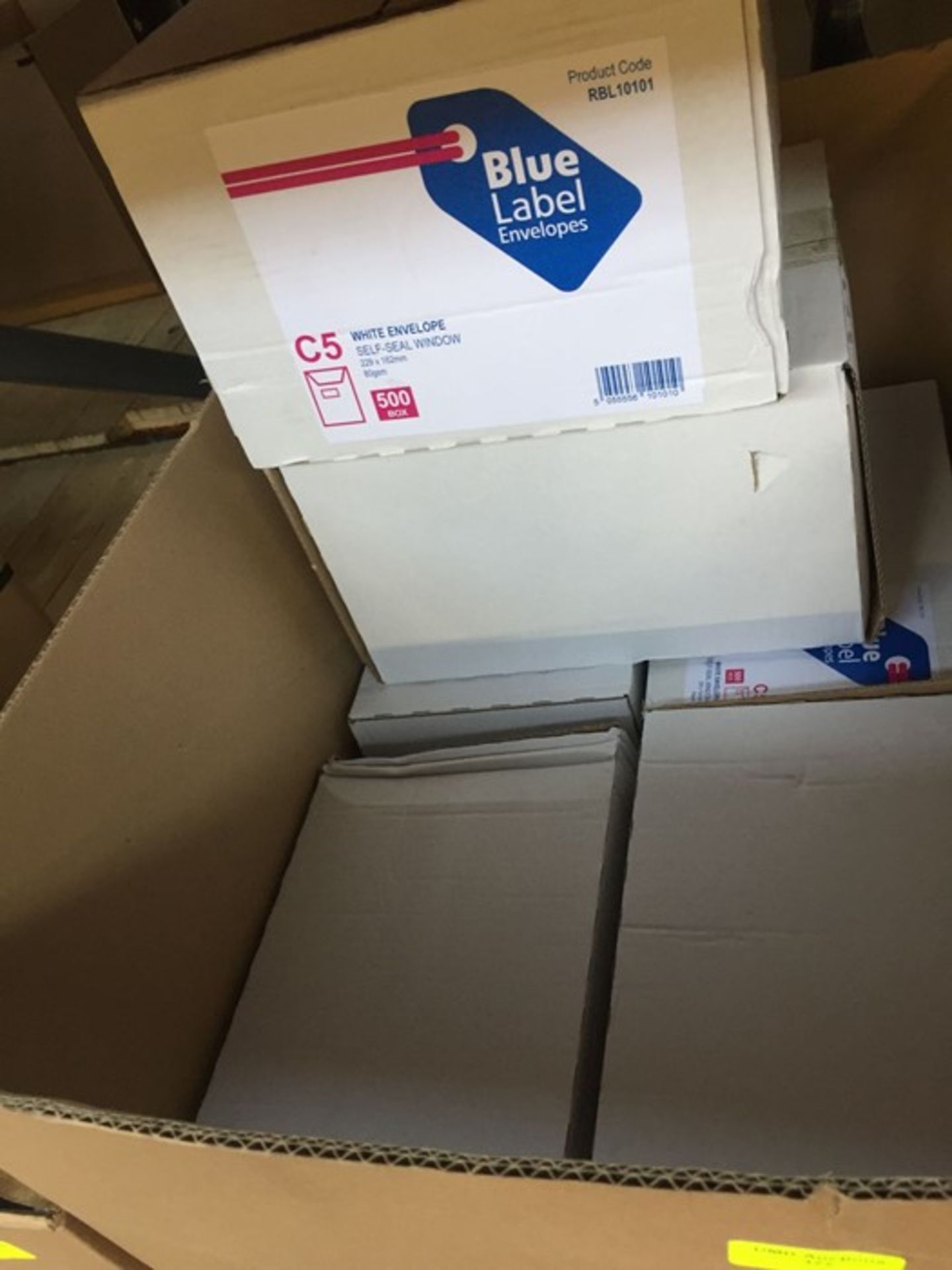 ONE LOT TO CONTAIN A LARGE AMOUNT OF BLUE LABEL ENVELOPES, AS NEW