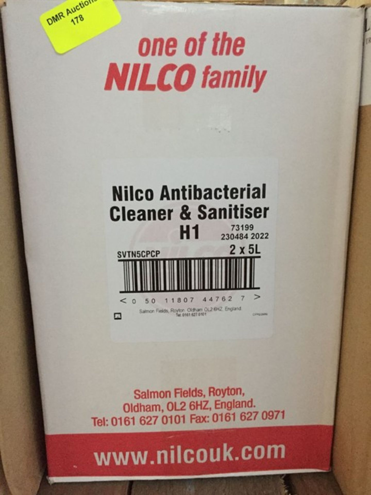 ONE LOT TO CONTAIN 2 5L TUBS OF NILCO ANTIBACTERIAL CLAENER & SANITISER