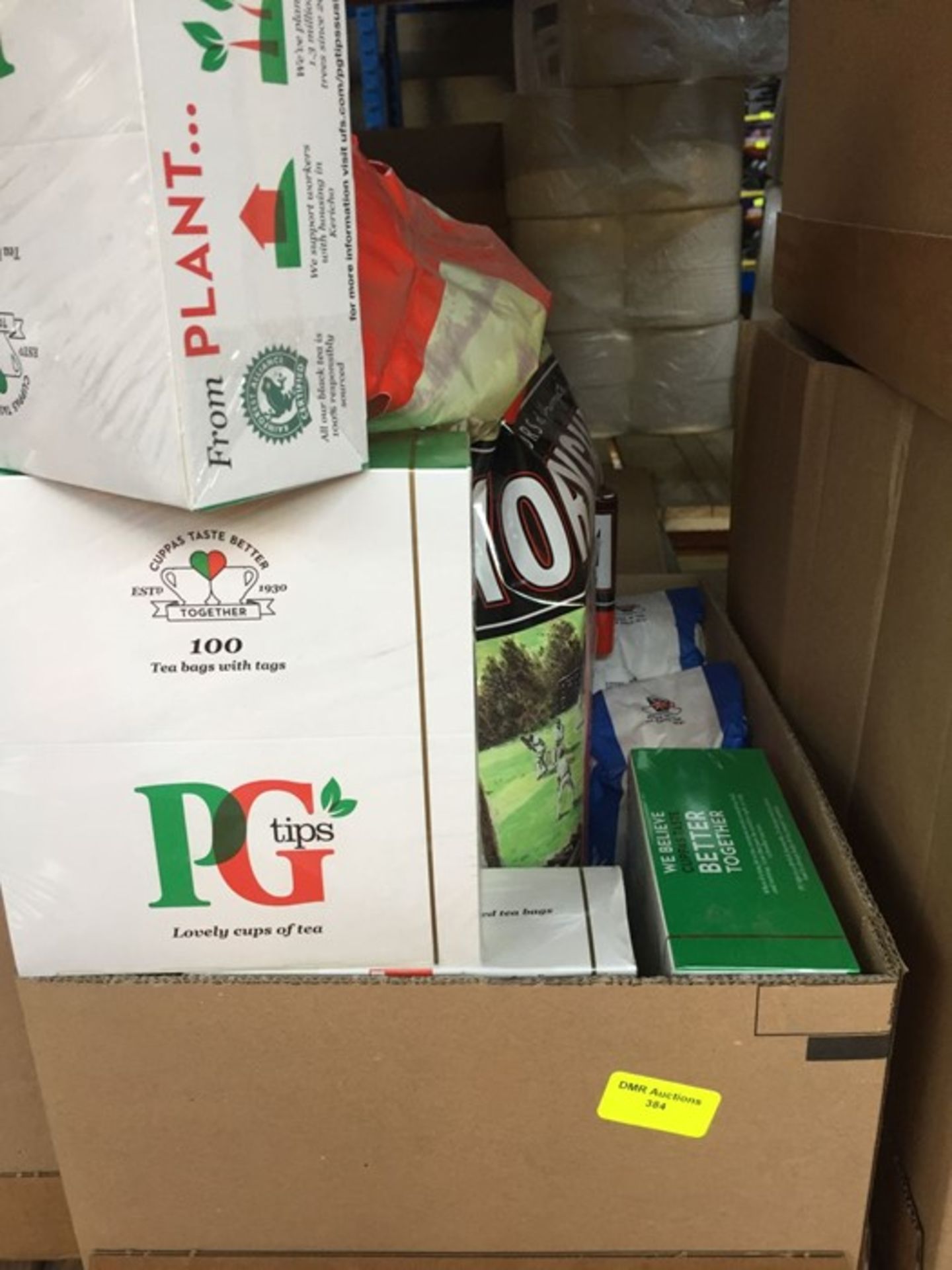 ONE LOT TO CONTAIN AN ASSORTMENT OF TEA BAGS- TO INCLUDE PG TIPS AND YORKSHIRE TEA, AS NEW