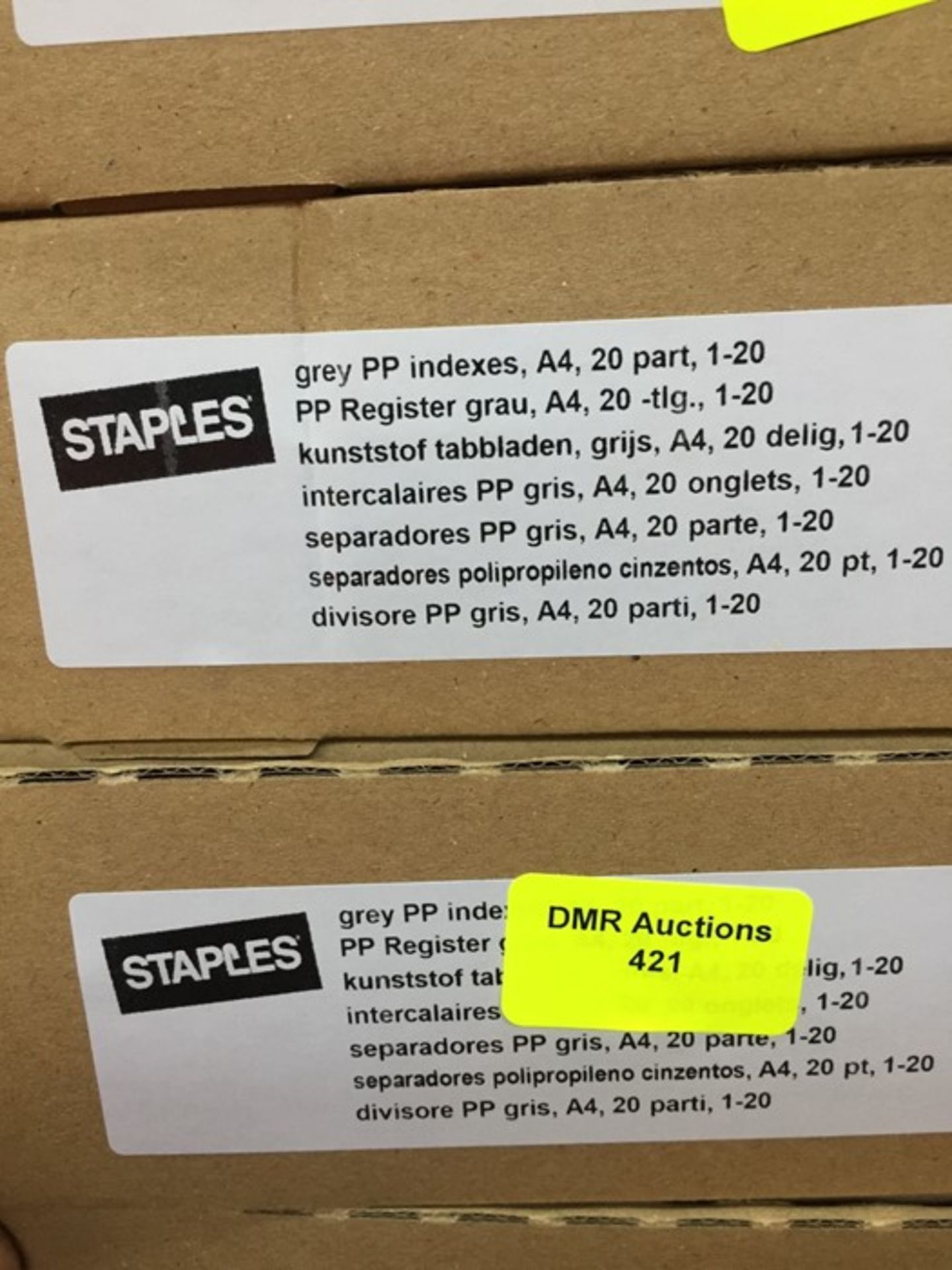 ONE LOT TO CONTAIN 2 BOXES OF GREY PP A4 INDEXES,AS NEW