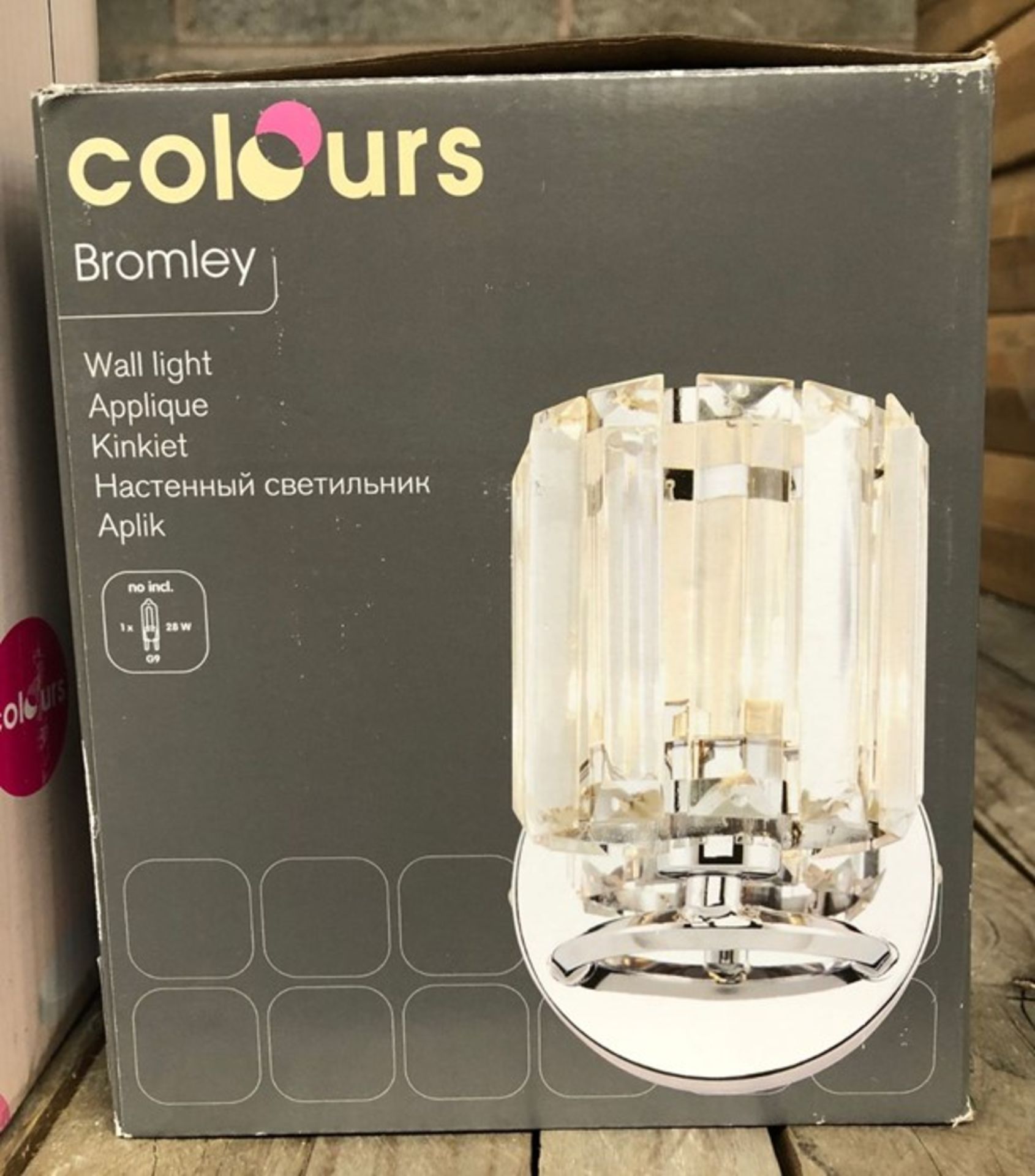 2 X BROMLEY CHROME EFFECT WALL LIGHTS / COMBINED RRP £30.00 / UNTESTED CUSTOMER RETURN